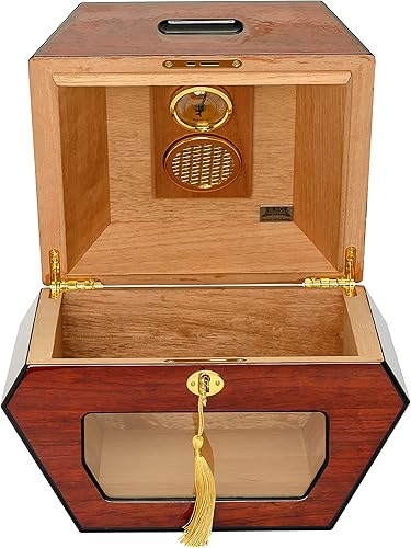 Miniatura 7 de Humidor de cigarros de rueda cubana, acabado de palisandro camboyano, Marrón