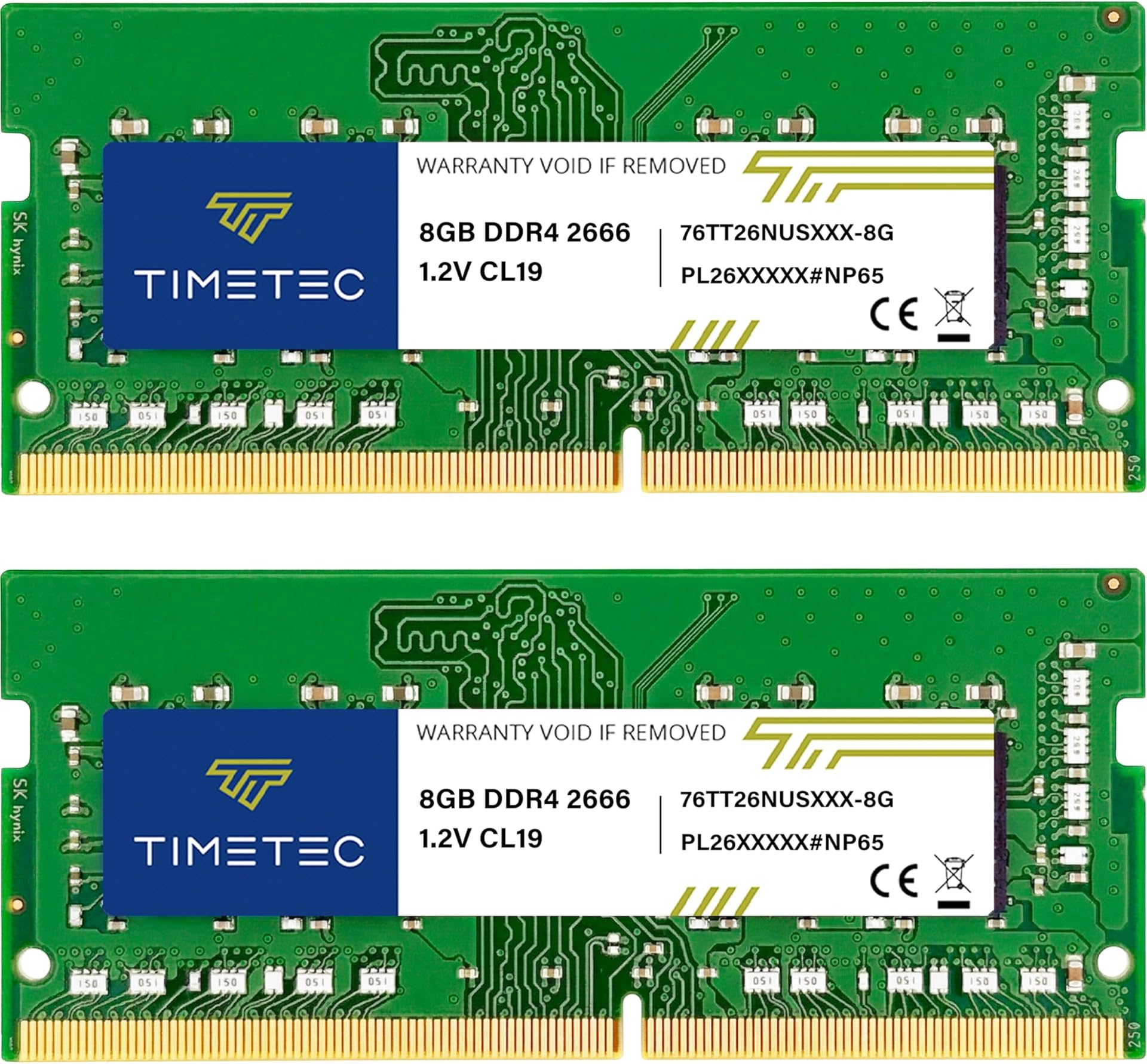 Timetec Premium 16GB KIT (2x8GB) DDR4 2666MHz (PC4-2666V) PC4-21300 SODIMM Laptop RAM – 260-Pin 1.2V CL19 Non-ECC Unbuffered Memory Module for Laptop, Notebook, Mini PC, All-in-One