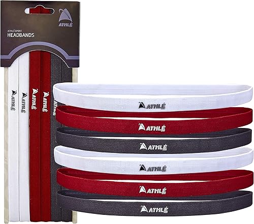 Vista 51 de Athlé - Diademas delgadas para mujeres y hombres, paquete de 6, diademas elásticas para mujeres y hombres, agarre de silicona antideslizante