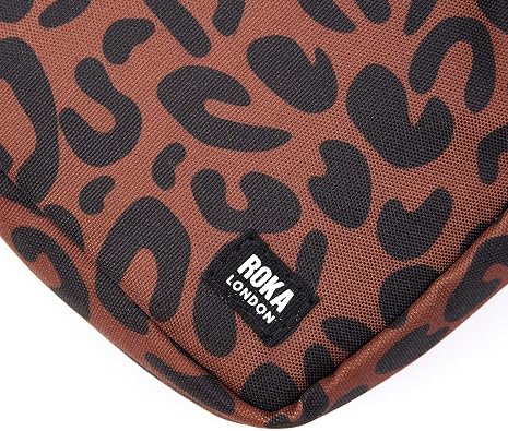 ROKA London Bond Scarlet Leopard Print Recycled Canvas Crossbody Bag