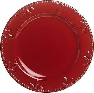 Signature Housewares Sorrento Collection 11-Inch Round Dinner Plate, Ruby Antiqued Finish