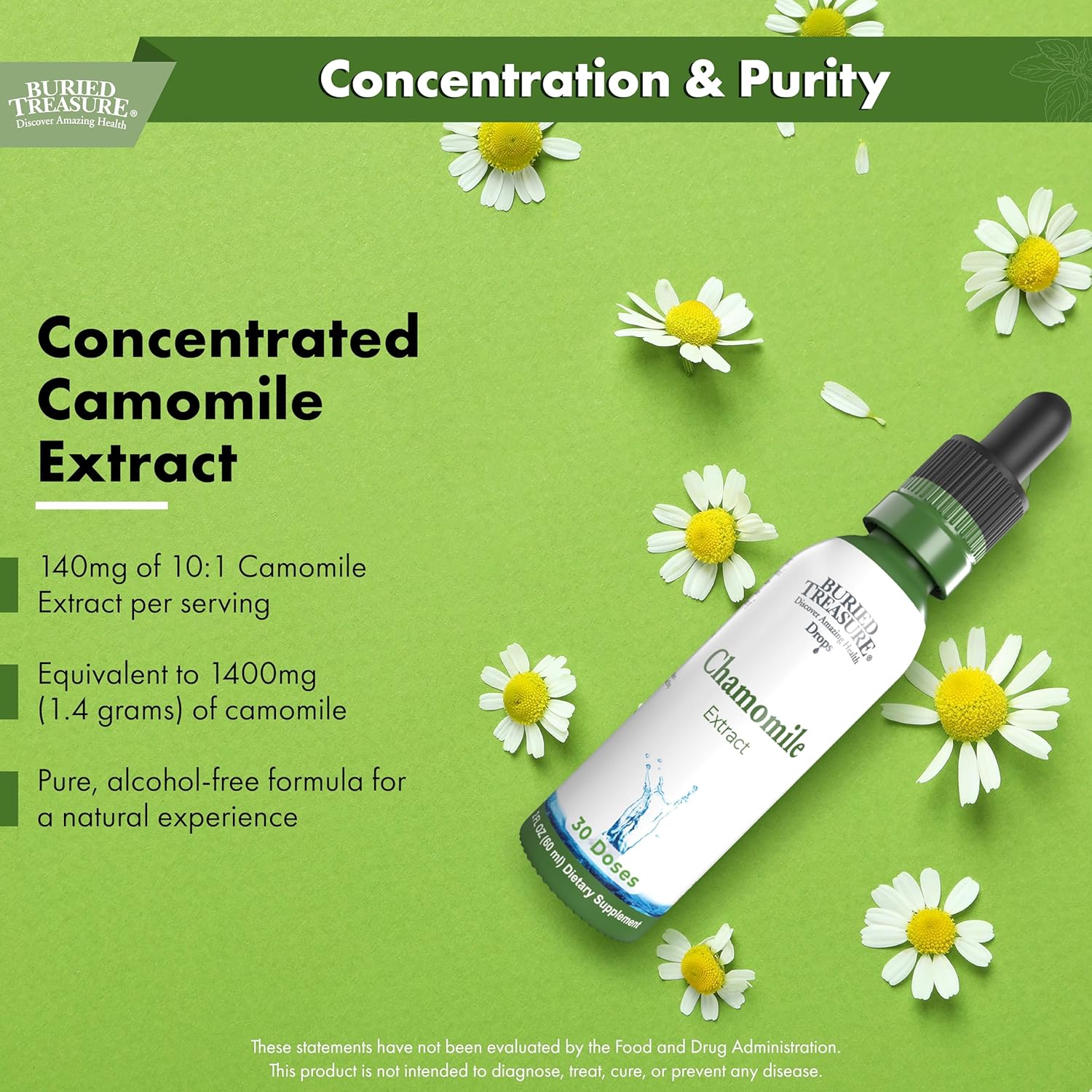 Buried Treasure Chamomile Drops – 30 Servings, 2oz, Liquid Herbal Calm Supplement for Relaxation Support, No Sugar Added - Image 7