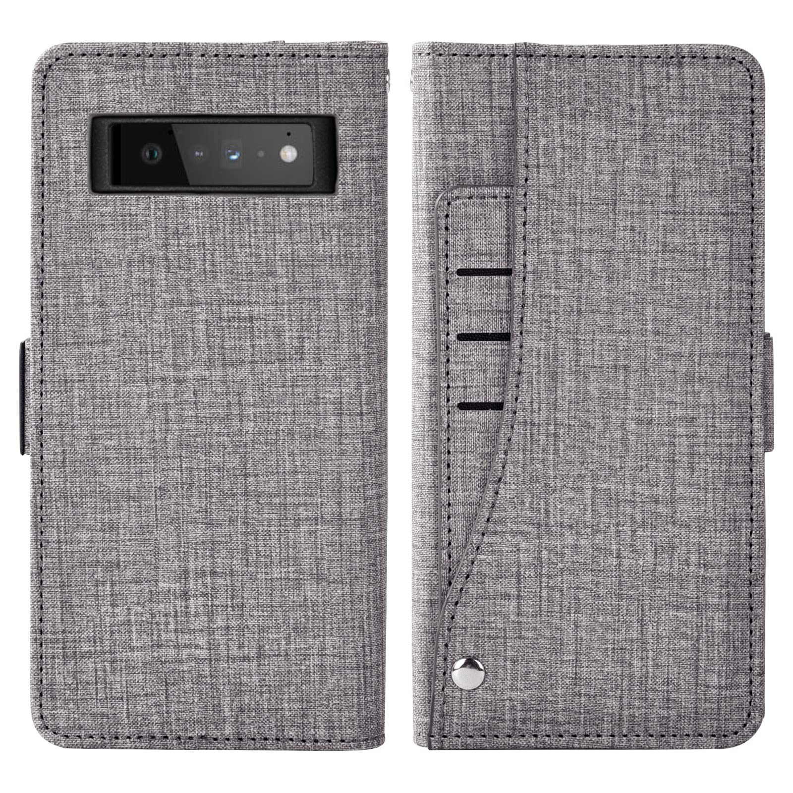 Asuwish Compatible avec Google Pixel 6, étui portefeuille en verre trempé et étui à rabat magnétique en cuir, porte-cartes et accessoires pour téléphone portable, pour Pixel6 Pixle Six femmes et