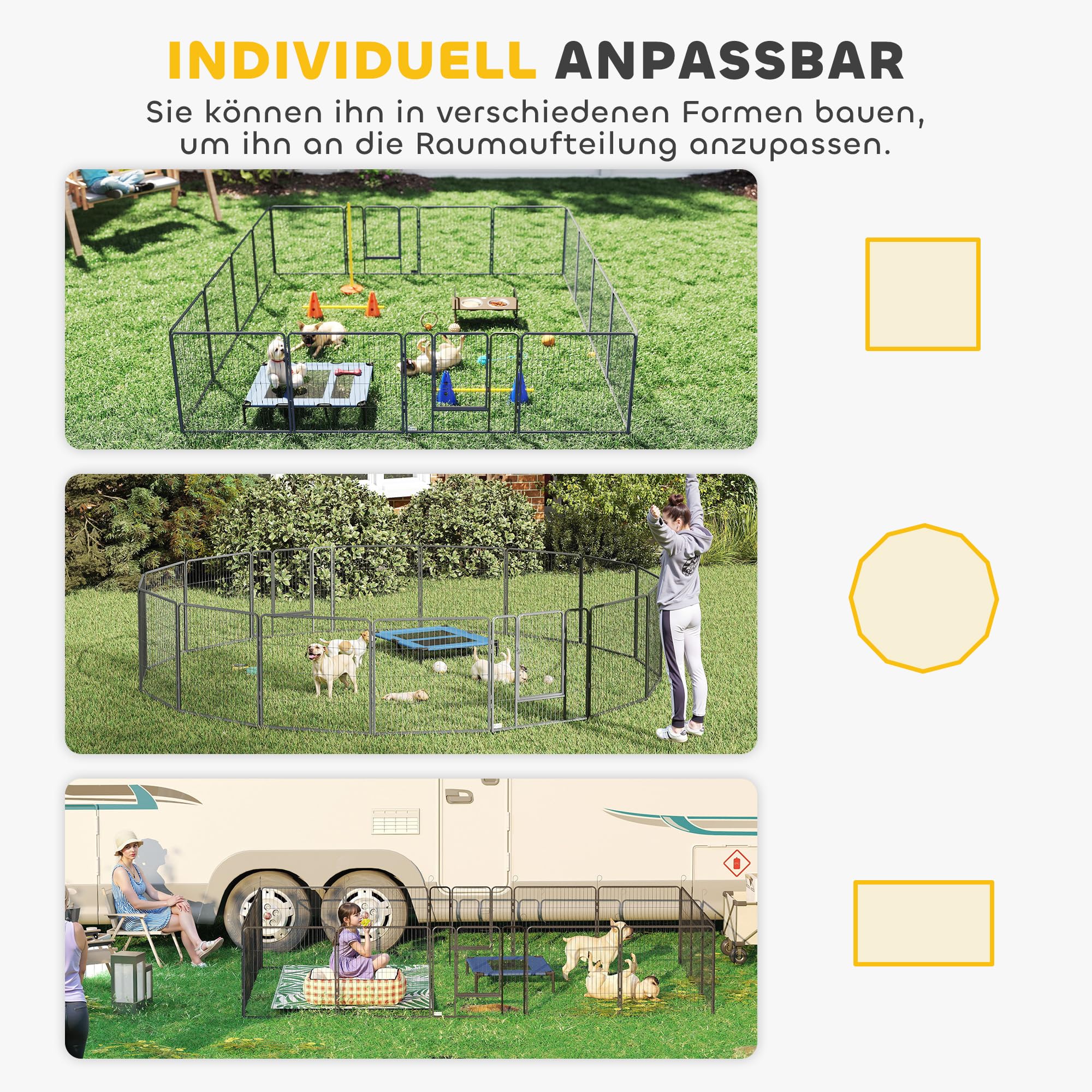 PawHut Recinto per cani, parco animali, conigli, anatre 80 cm altezza