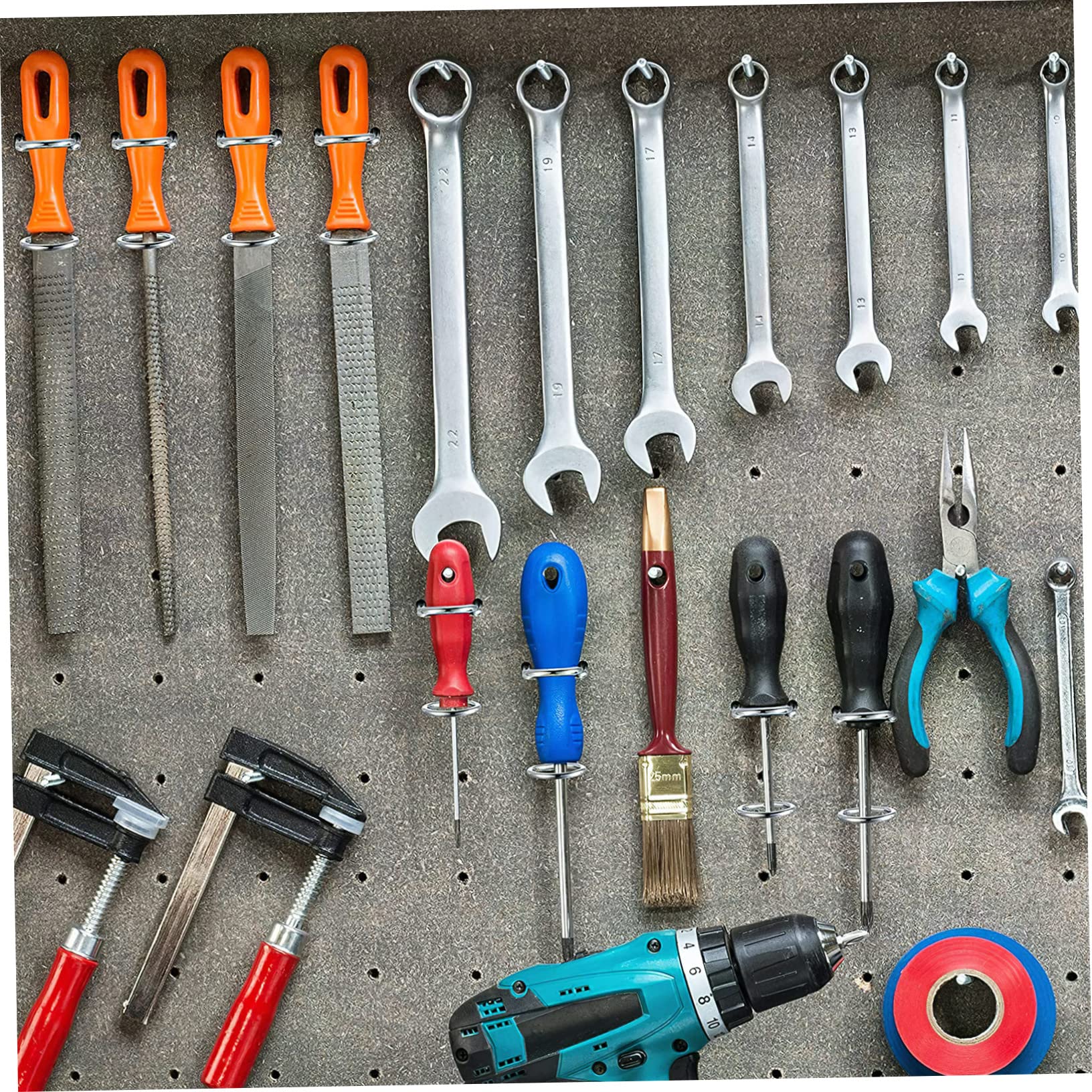20 Stück Eisen Stecktafel Werkzeughalter Doppelring Schraubendreherhaken Langlebig Für Garage Werkstatt Aufbewahrung