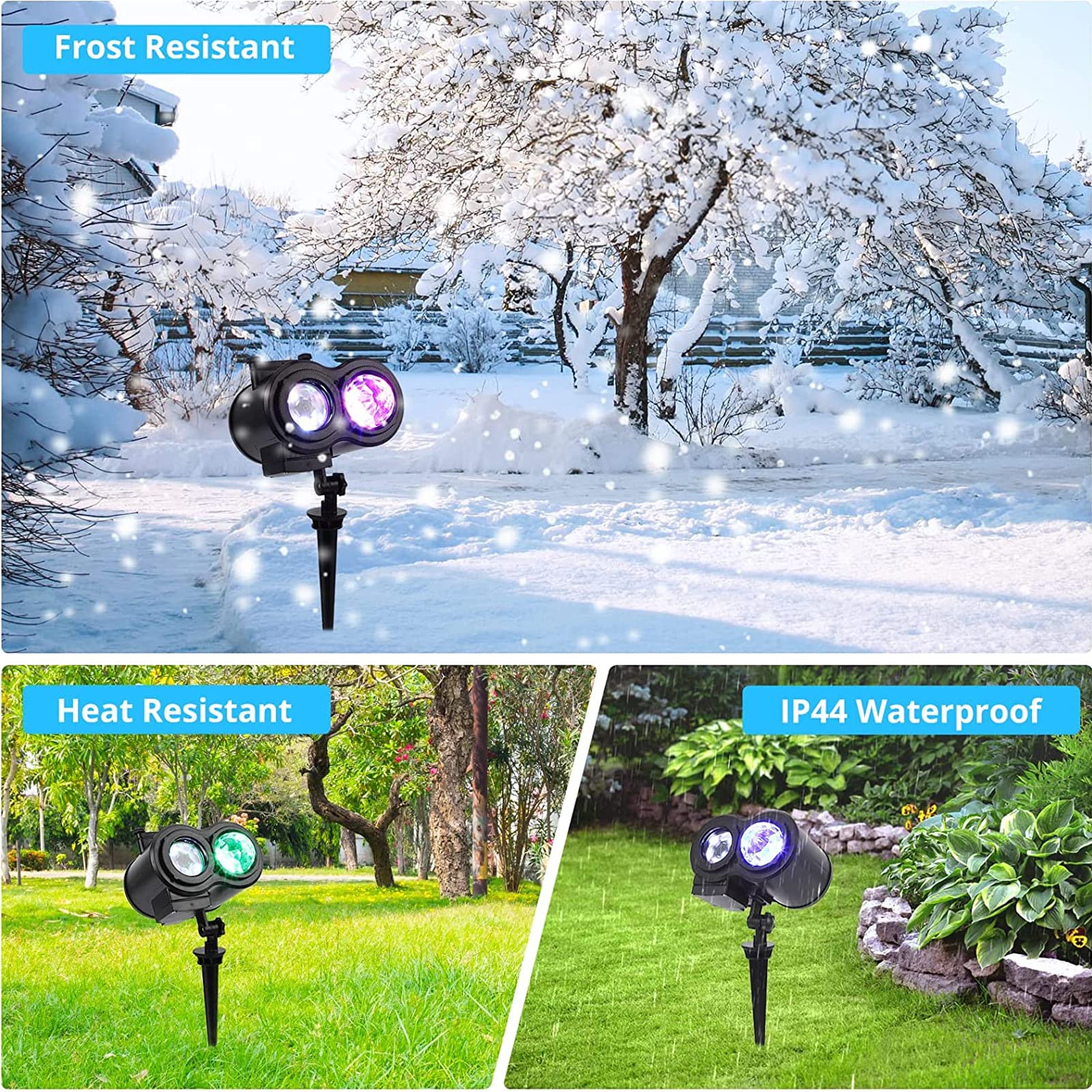 Lumières de projecteur d'halloween, lumière de projecteur de Noël Vague extérieure imperméable avec minuterie à Distance pour la décoration intérieure de fête d'anniversaire de Noël d'halloween