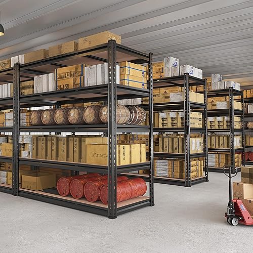 Miniatura 8 de REIBII Estantería de garaje de 48.2 pulgadas de ancho, estantes de almacenamiento con carga de 3000 libras, estantería de garaje ajustable