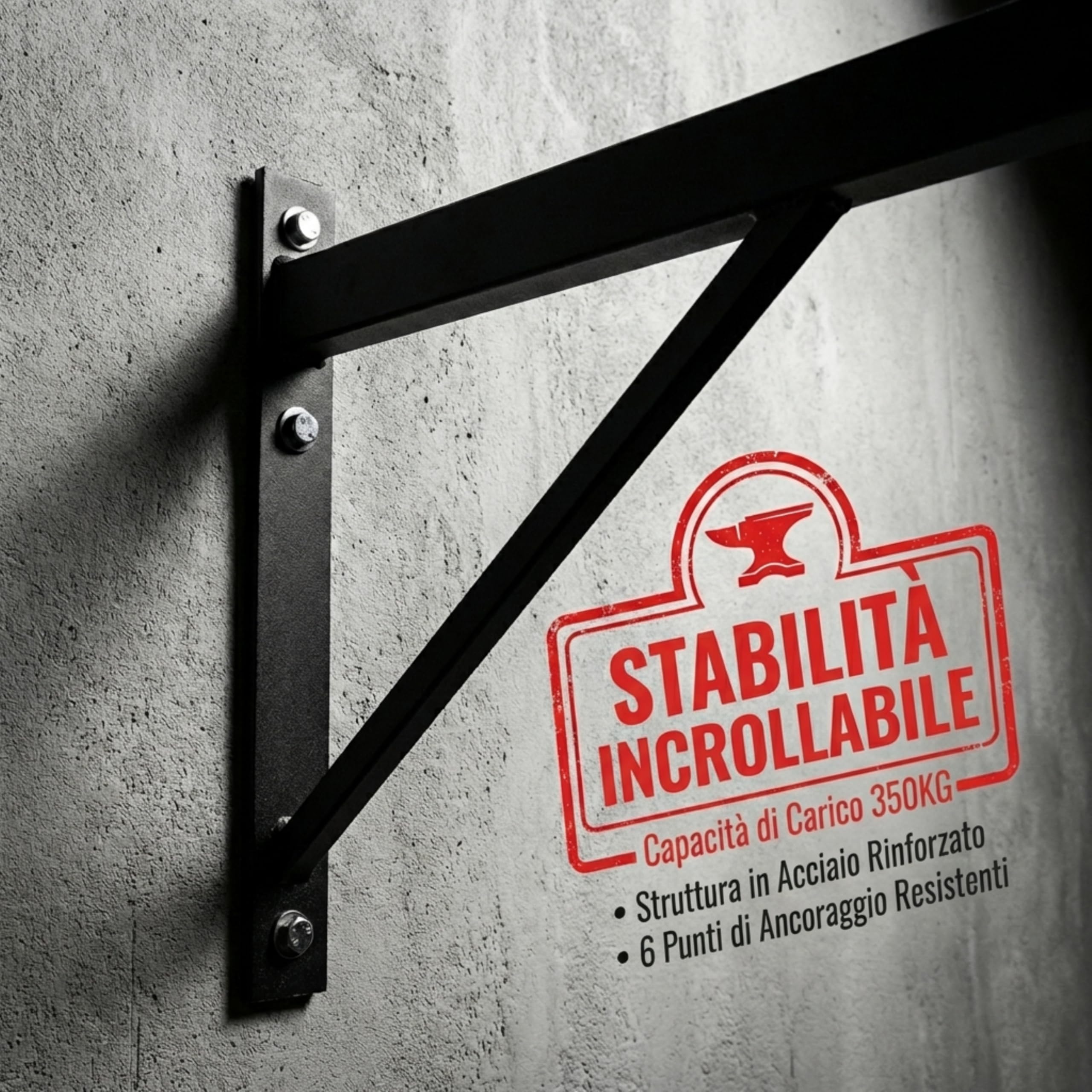Cipriani sport - Barra Trazioni a Muro Gym Wall Bars -Kit di Fissaggio incluso | Professionale per Muscle Up, Pull Up - per Calisthenics, Bodybuilding - Robusta e Sicura