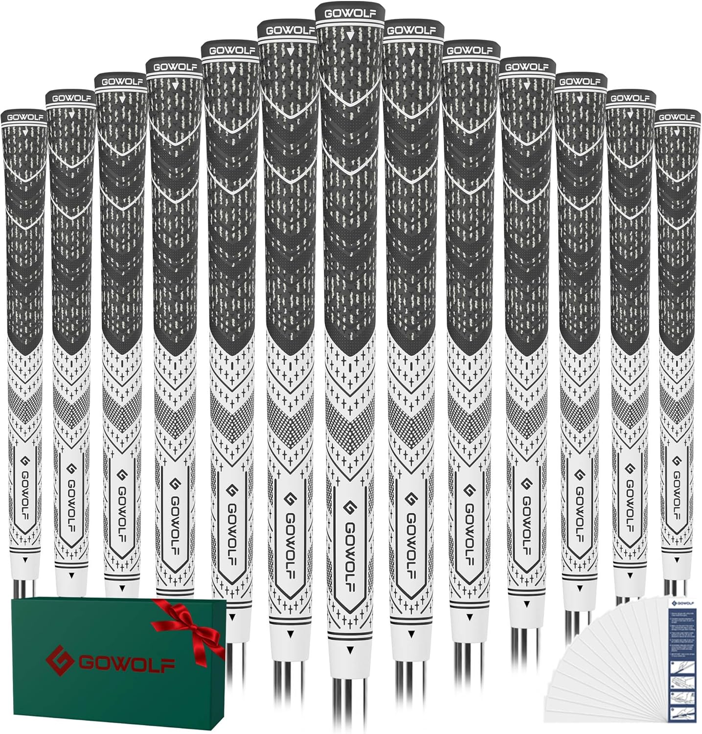 Gowolf Golf Grip Cord Rubber Multi-compound Golf Driver Irons Club Choose 13 Grips with 15pcs Tapes Or Full Kit choose one