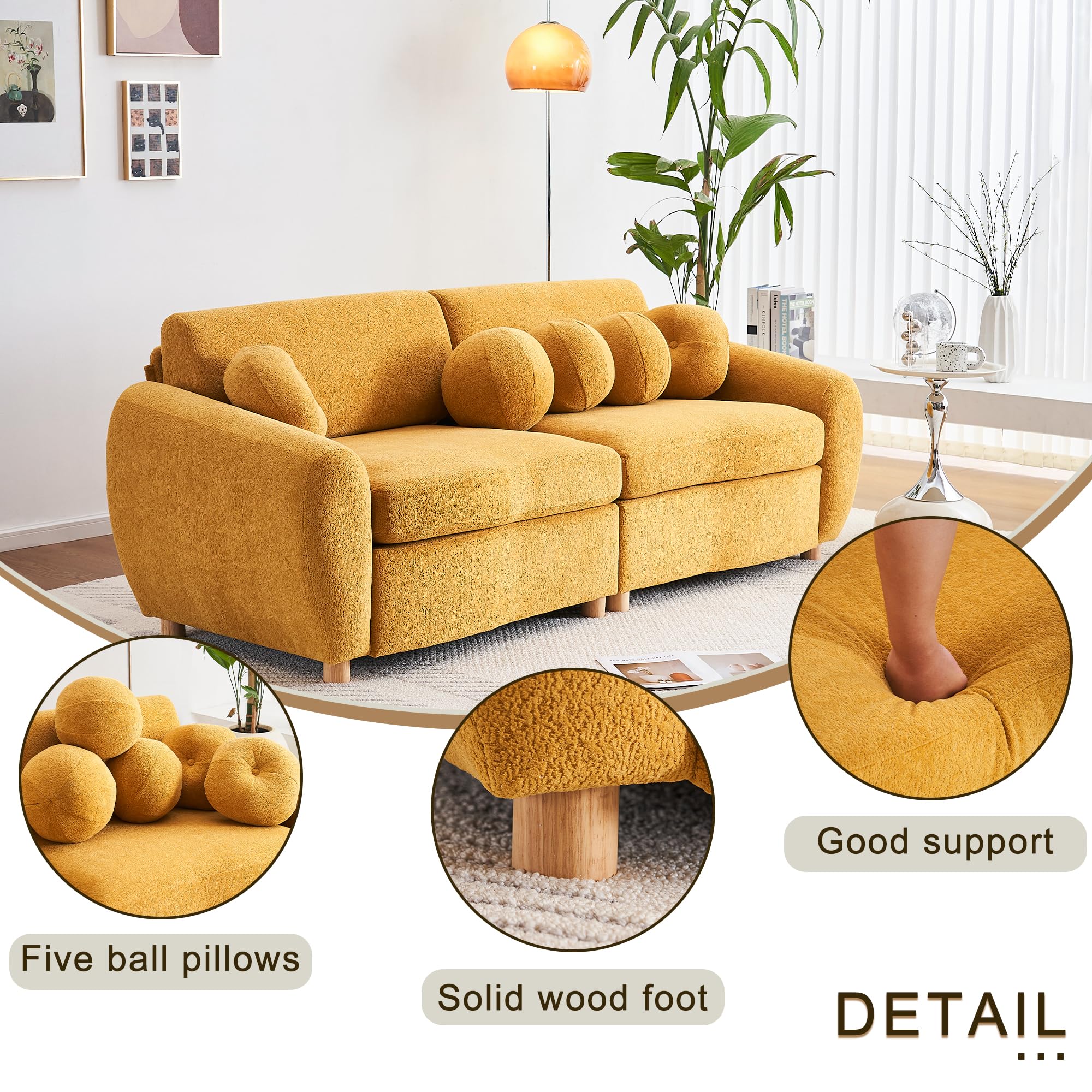 loveitლ(´ڡ`ლ)❣️ Amazon.com: ZX Design 84.6'' Loveseat Sofa, Chenille Modern