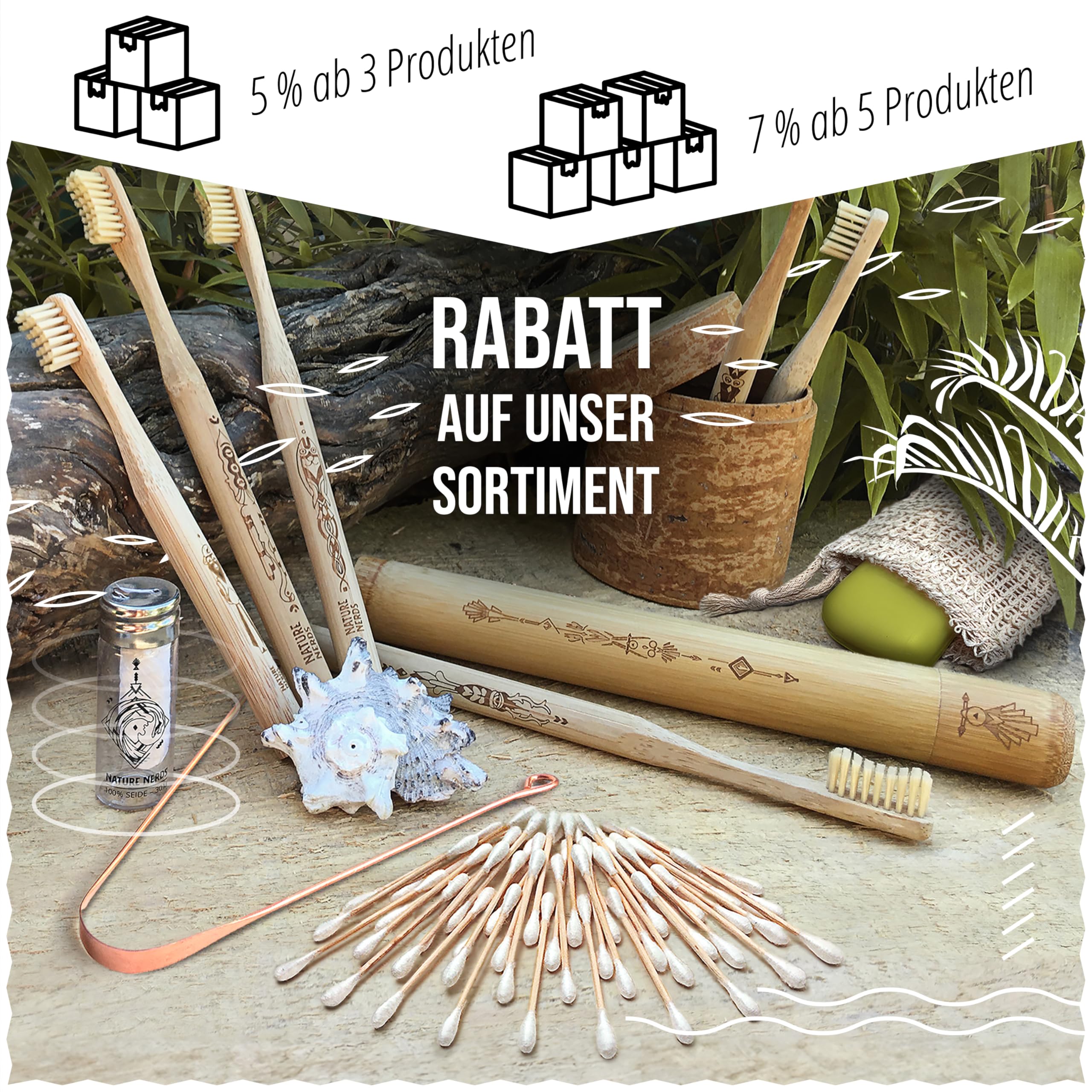 200 Cotone fioc in bambù 100% privi di plastica, biodegradabili e sostenibili - prodotto naturale Auricolari ecologici Q Tips Vegan