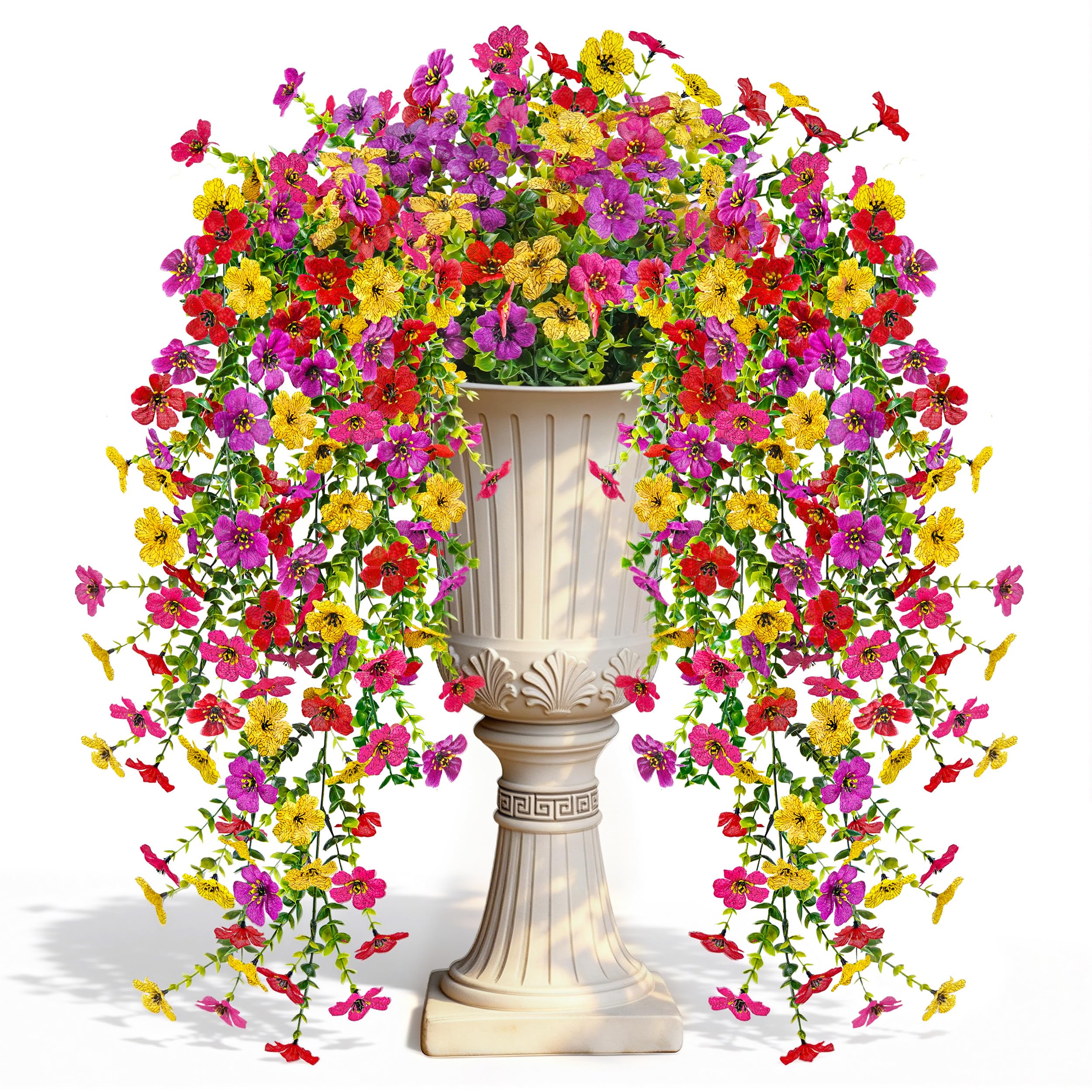 Der Rose UV Resistant Artificial Hanging Flowers for Outdoors, 2 Pcs Silk Cascading Hanging Flowers Faux Flowers for Outdoor Planters Porch Fence Garden Decor ASIN B image 5