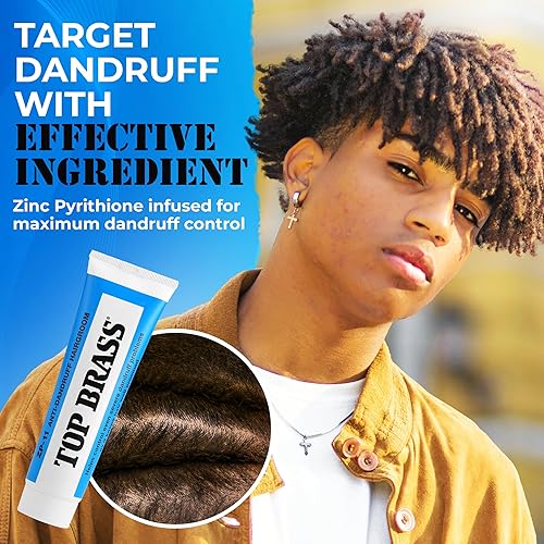 Miniatura 7 de Top Brass Crema anticaspa para el cabello para hombres y mujeres, crema para el cabello para peinar infundida con cera de abejas y candelilla,