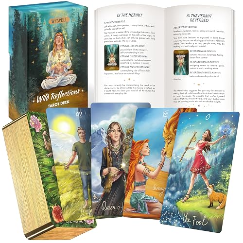 Wyspell Wild Reflections - Cartas de Tarot inspiradas en la Naturaleza con Libro guía, Hermoso Juego…