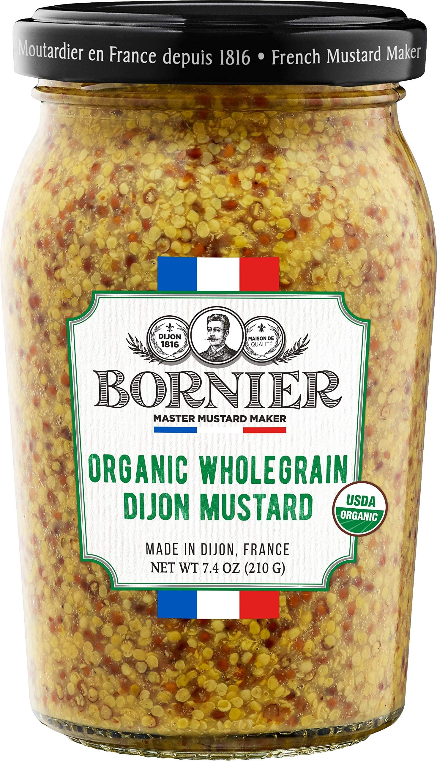 BESTCROFBORNIER Organic Wholegrain Dijon Mustard, 7.4 Ounce