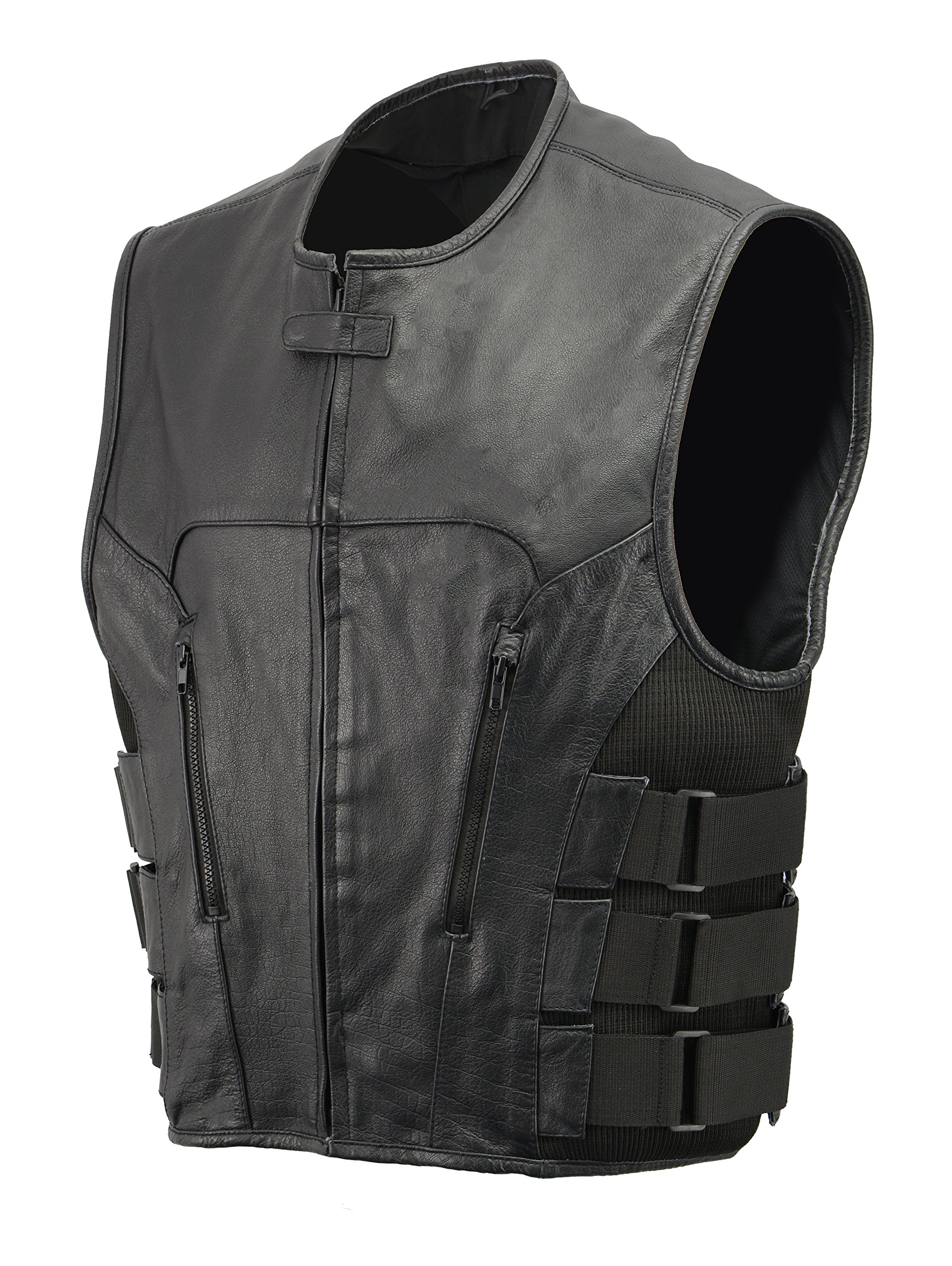 Men’s Leather SWAT Style Vest | Premium Natural Buffalo Leather