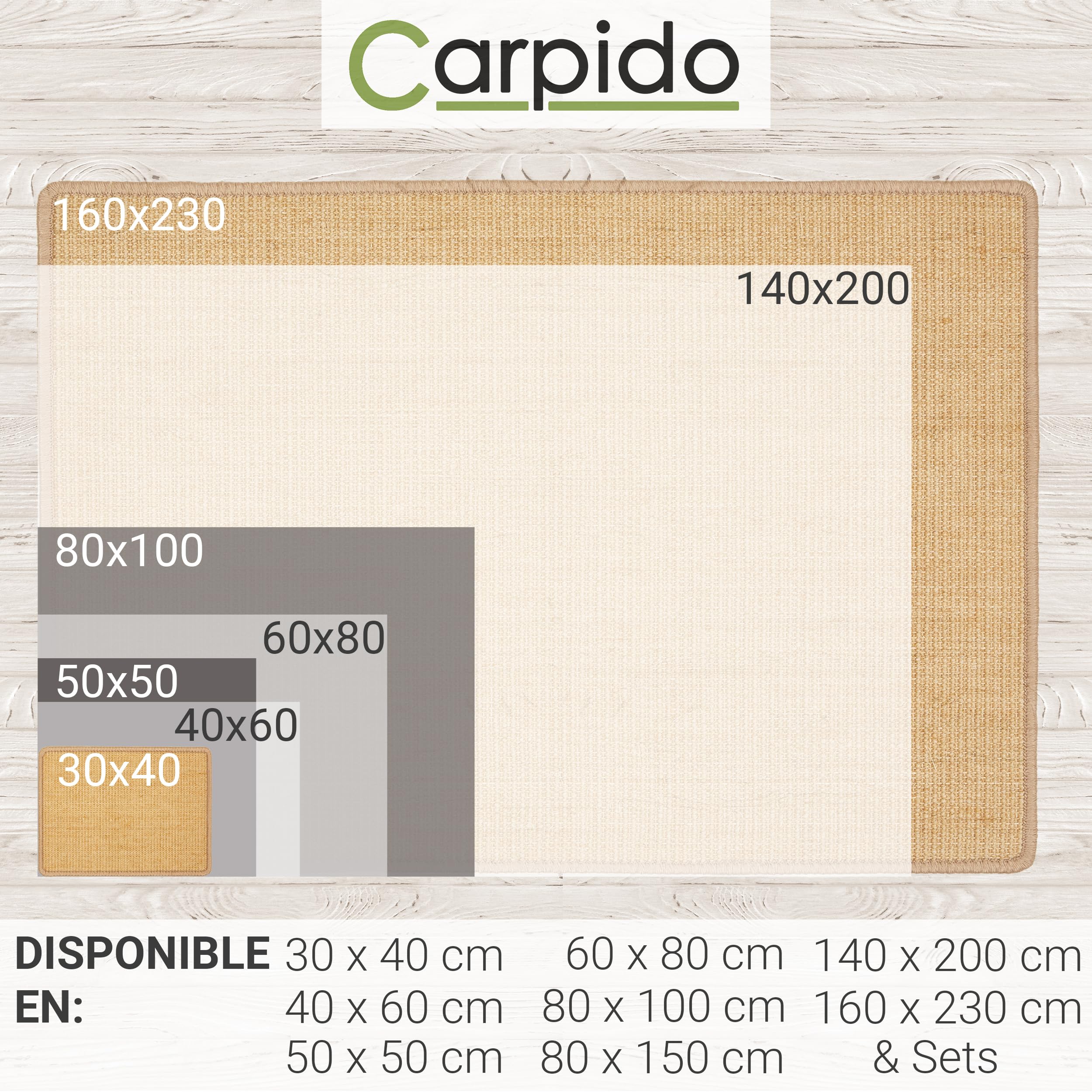 Alfombrilla para Gatos - Set de 2 Alfombras de Sisal Natural 100% - Alfombrilla para el Suelo 60 x 80 cm