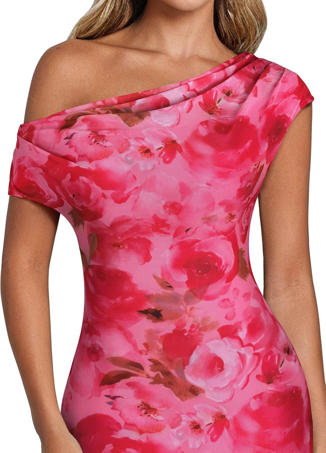 VFSHOW Womens 2025 One Shoulder Wedding Guest Bodycon Maxi Dress Sexy Off The Shoulder Fitted Formal Long Cocktail Dresses - Image 7