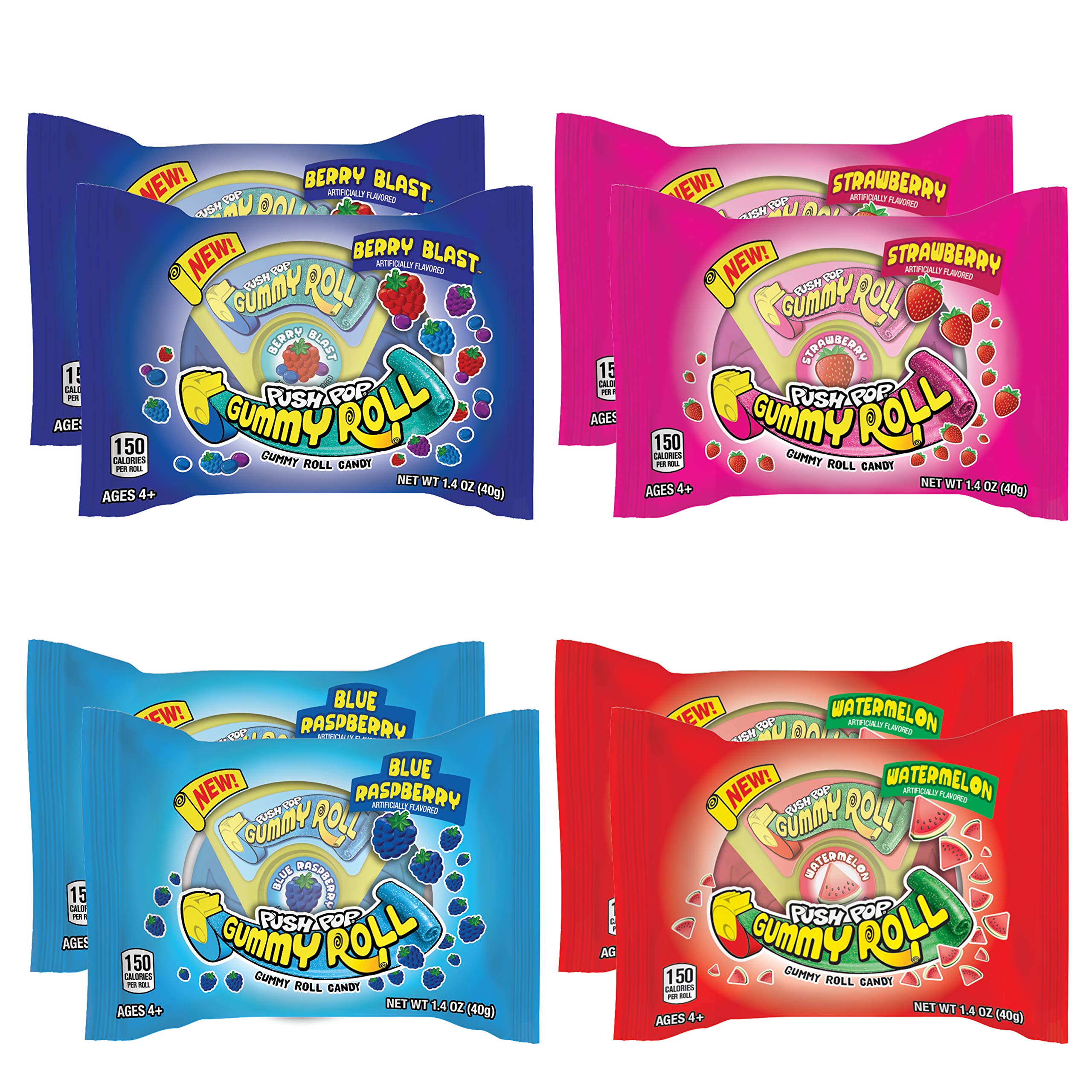Buy Push Pop Gummy Roll Back to School Variety Pack 8 Count Individual Gummy Candy w/ Assorted
