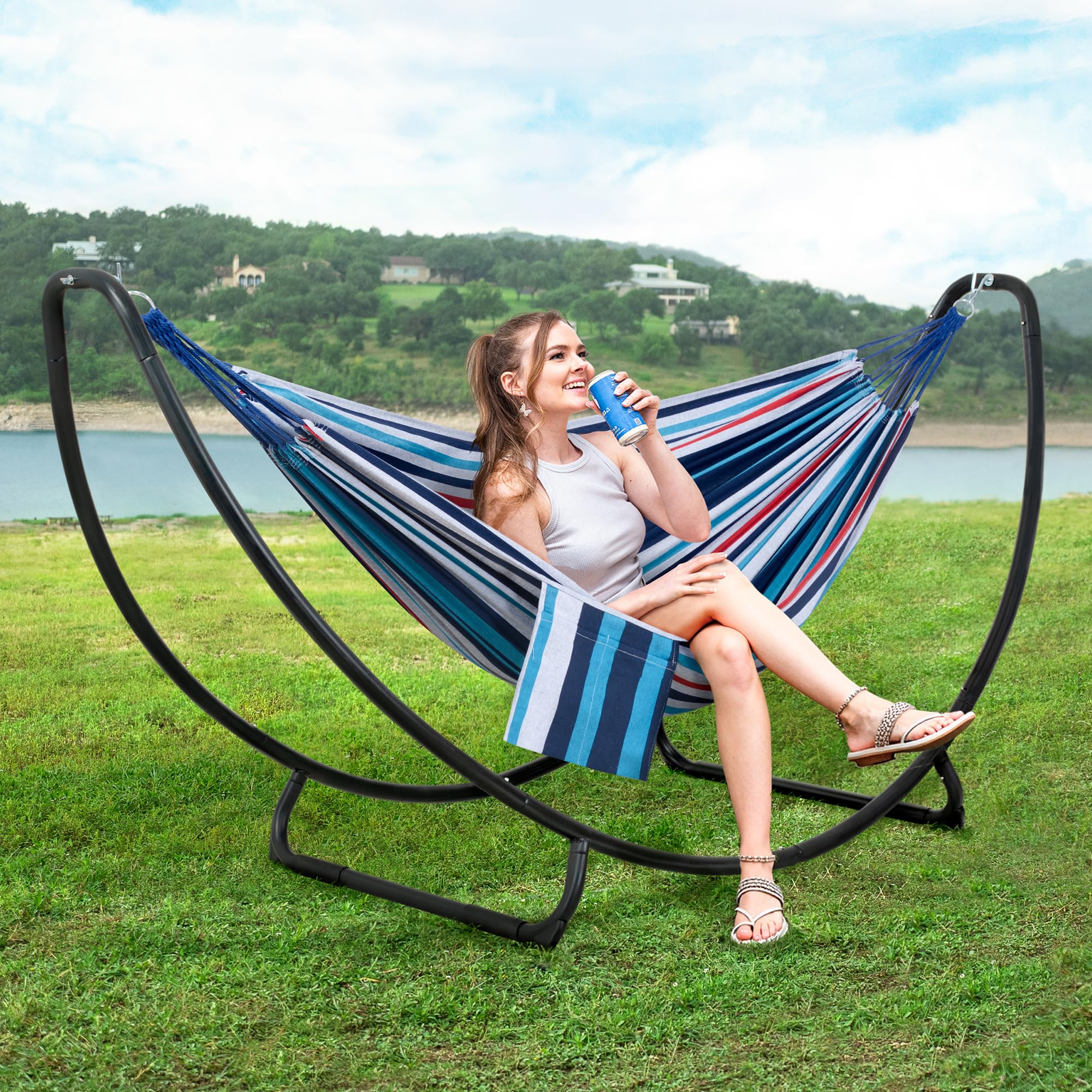 Camping Hammock Hamacas Para Adultos Double Hammock With 12FT