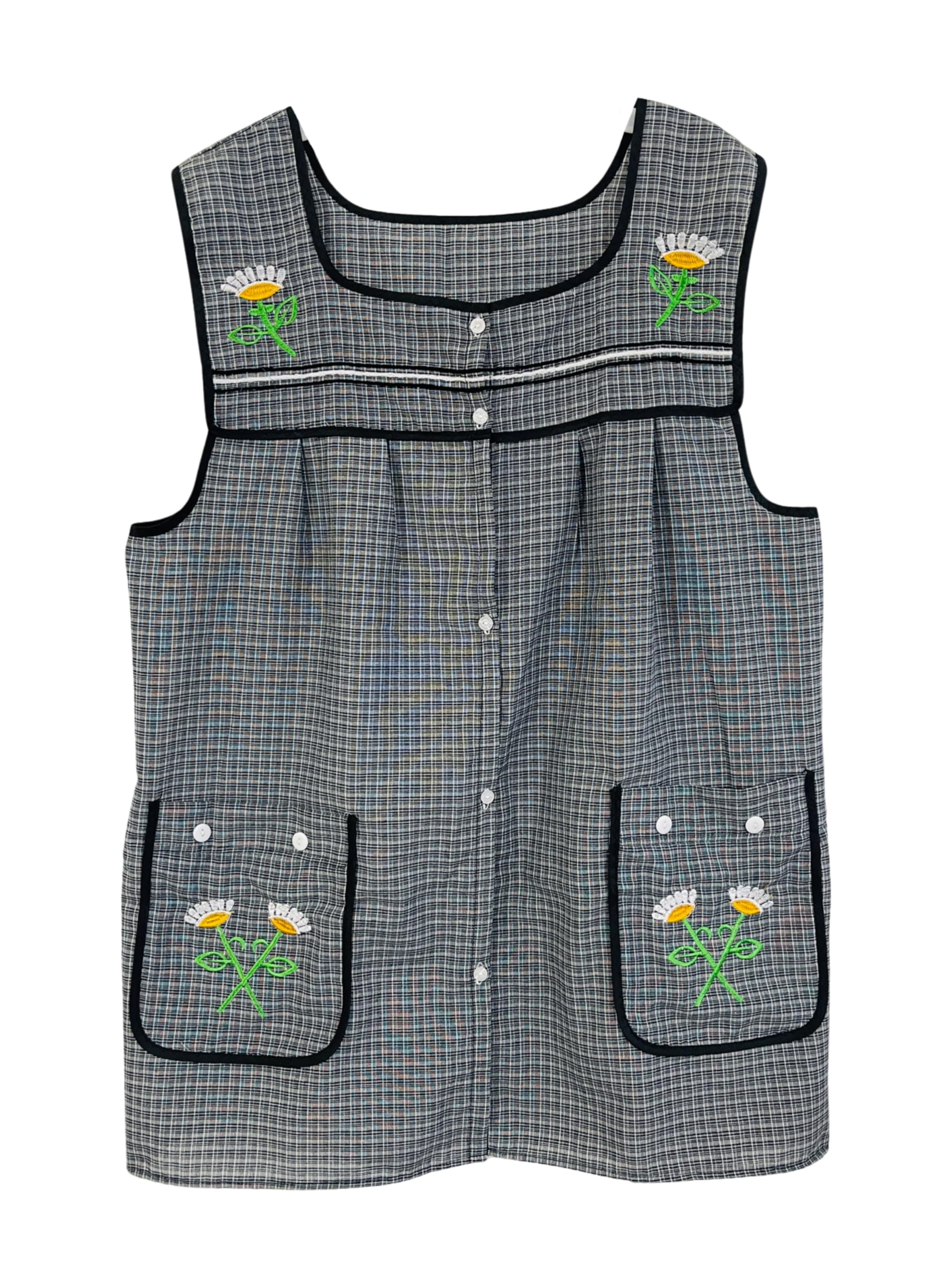 Leos Imports Doña Lucha Embroidered Mexican Apron – Traditional Floral Designs, One Size, Relaxed Fit, Vibrant Colors