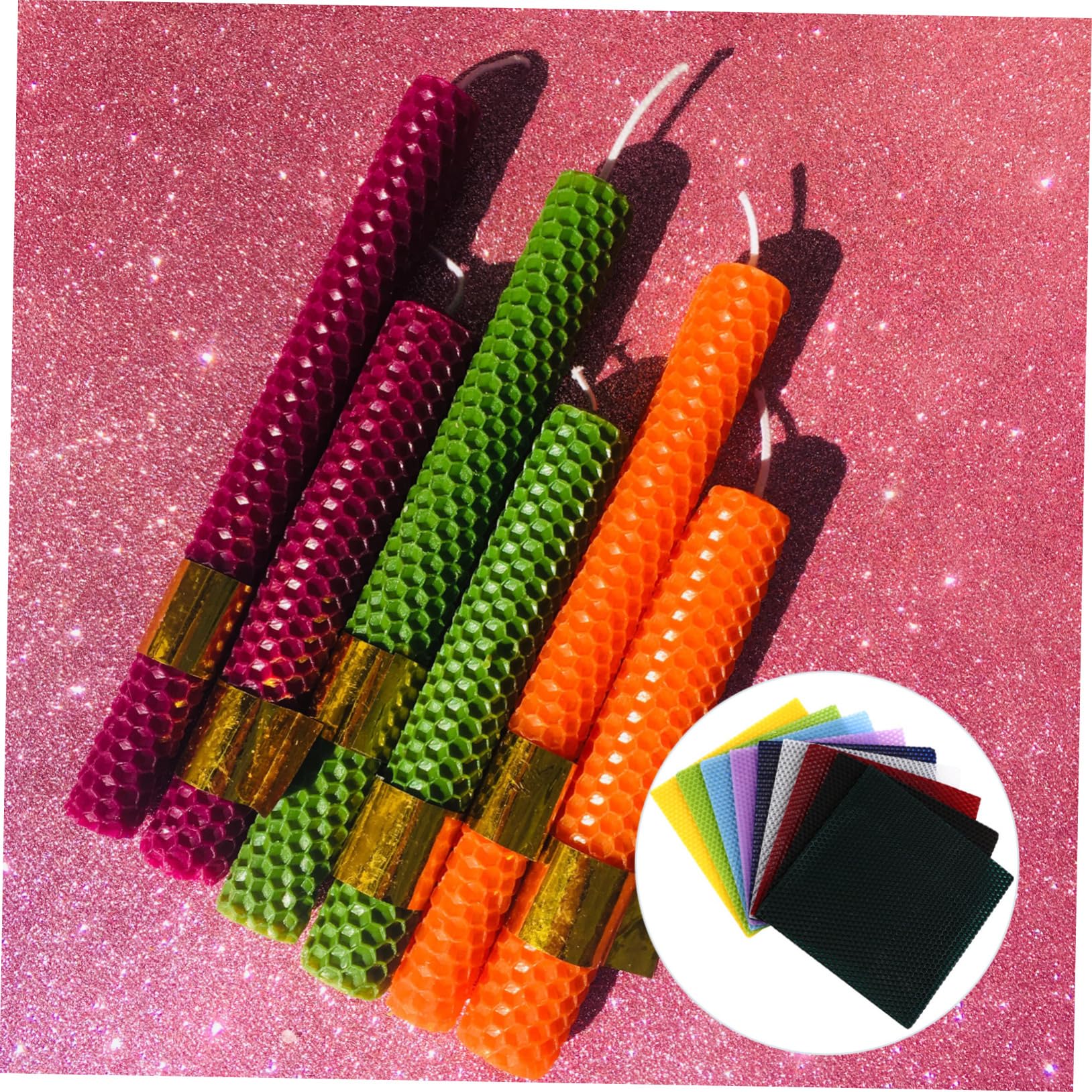 YOSADIER 9 Pezzi Kit per Cera Api Fogli Cera Api per Creare Colorate Fai da Te Materiale Senza Fumi Attività Colore Casuale
