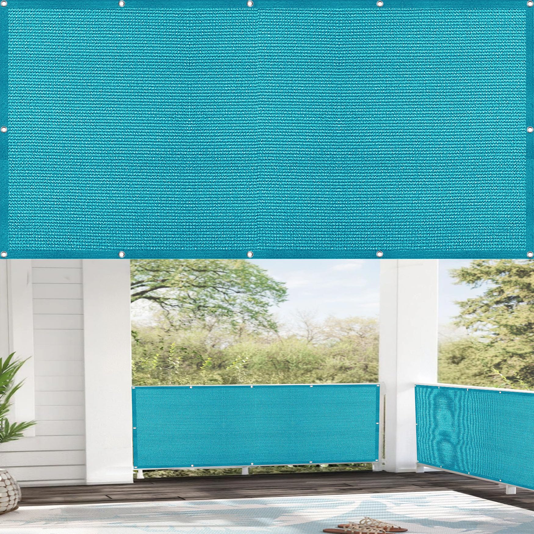Cache vue de balcon opaque anti-UV toile bleue résistante pour jardin