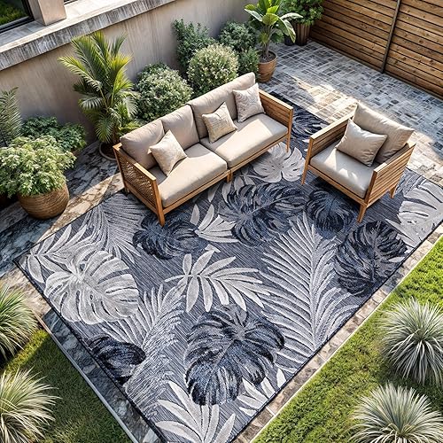 Miniatura 267 de CAMILSON Indoor Outdoor Rug 5x7 Bohemian Medallion Floral Area Rugs for Indoor and Outdoor Patios Easy-Cleaning Non-Shedding Living Room Garden and