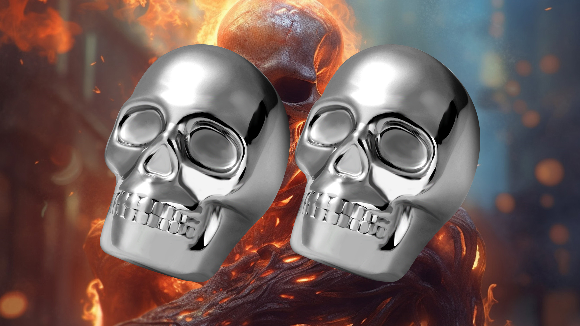 Moldes para cubitos de acero inoxidable con diseño de calavera, set de 2 miniatura 7