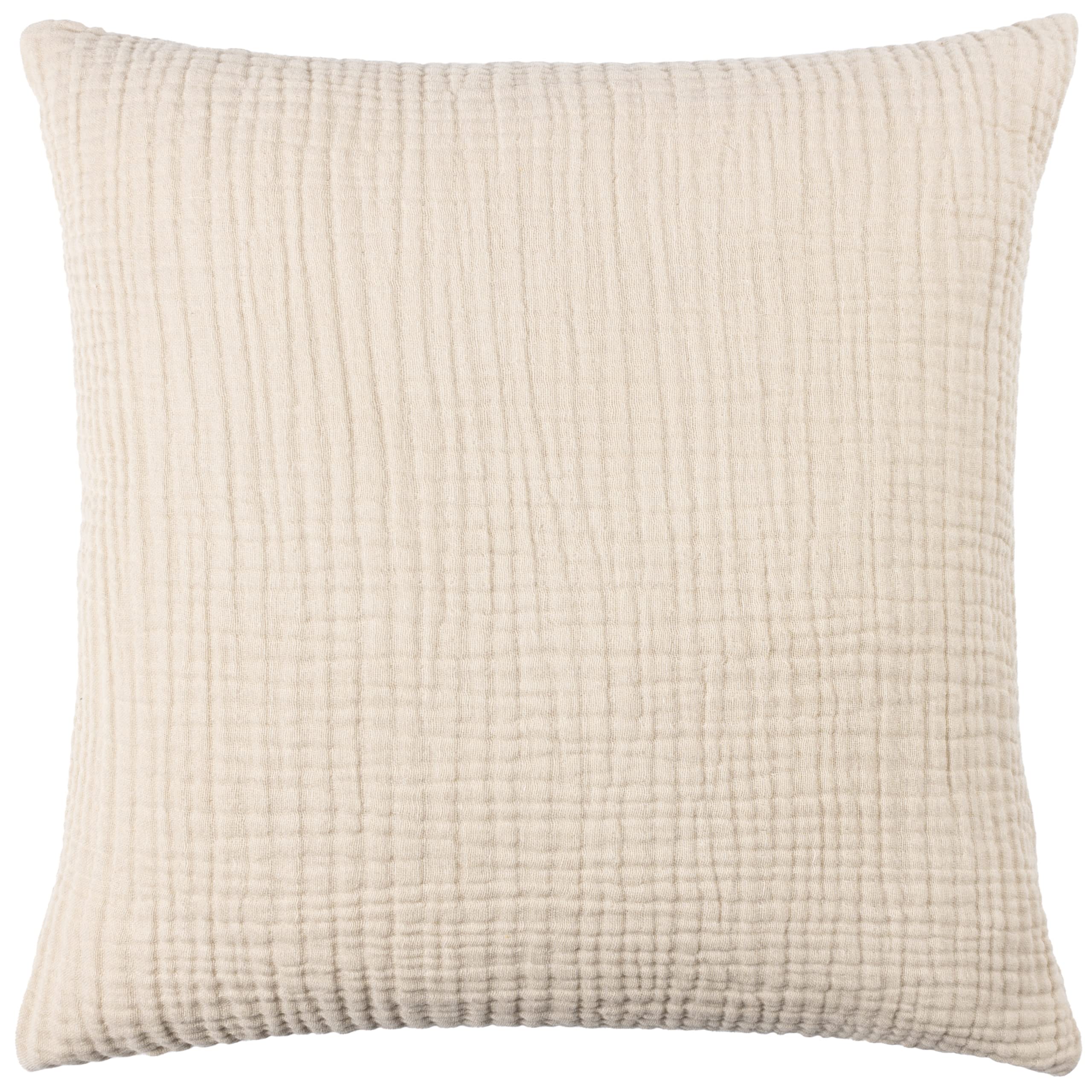 Yard furn Lark Cushion Cover – Soft Minimalistic Textured Muslin Cotton Decorative Case (Natural – 45x45cm)