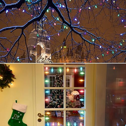 Miniatura 2 de C9 christmas pathway lights outdoor 30.75 FT sidewalk lights with Marker Stakes, 24 Connectable Waterproof Walkway Christmas Lights for outdoor,
