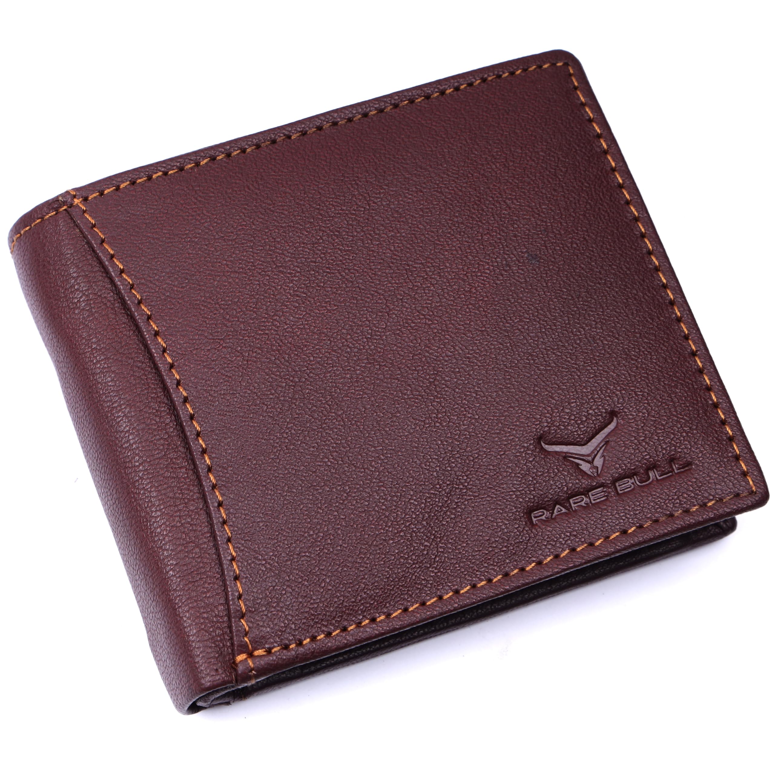 Premium Genuine Bi-Fold Leather RFID Wallet for Men- with Multiple 6 Convenient Card Slots, Coin Pocket, 2 Cash Compartment, Honorable Gift for Men - (Cherry Brown)-image-25