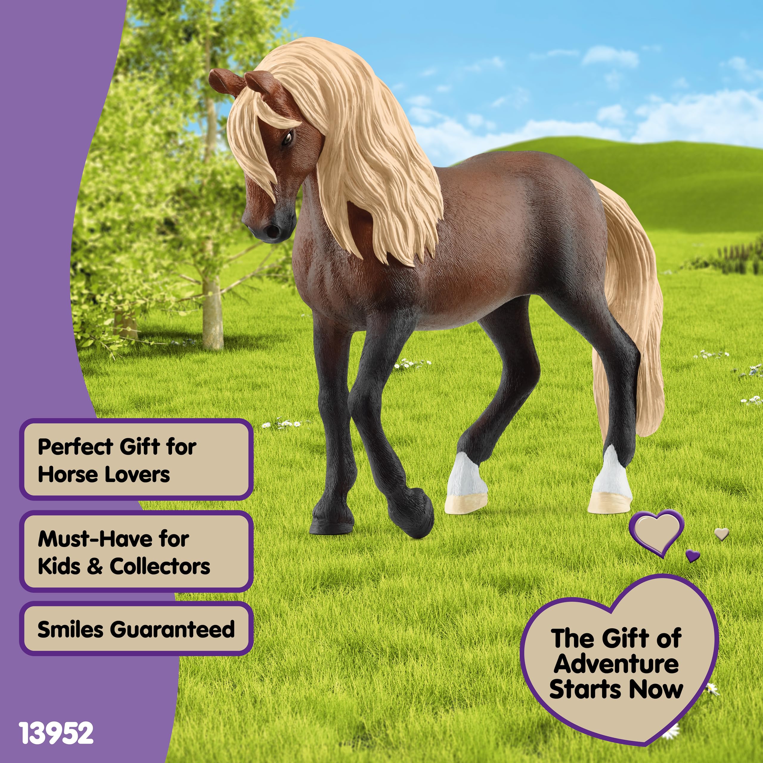 schleich 13952 Ogier rasy paso peruwiański, od 5 lat, HORSE CLUB - figurka, 3 x 14 x 10 cm | Figurka do zabawy od 6 lat | wierny w szczegóły koń | dekoracja lub figurka kolekcjonerska | prezent dla dziewcząt i chłopców