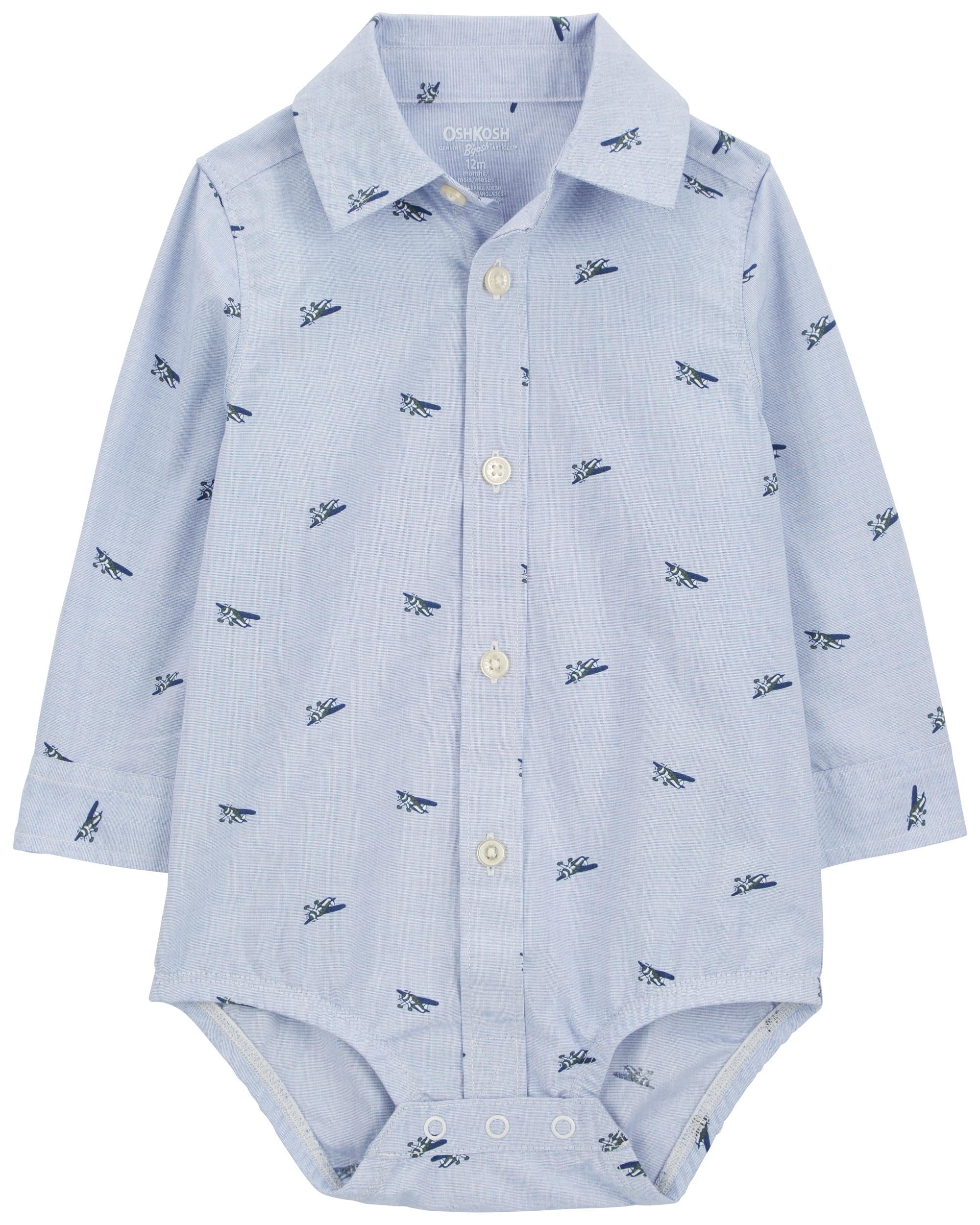 OshKosh B'Gosh baby-boys Buttonfront Bodysuit(shirt)