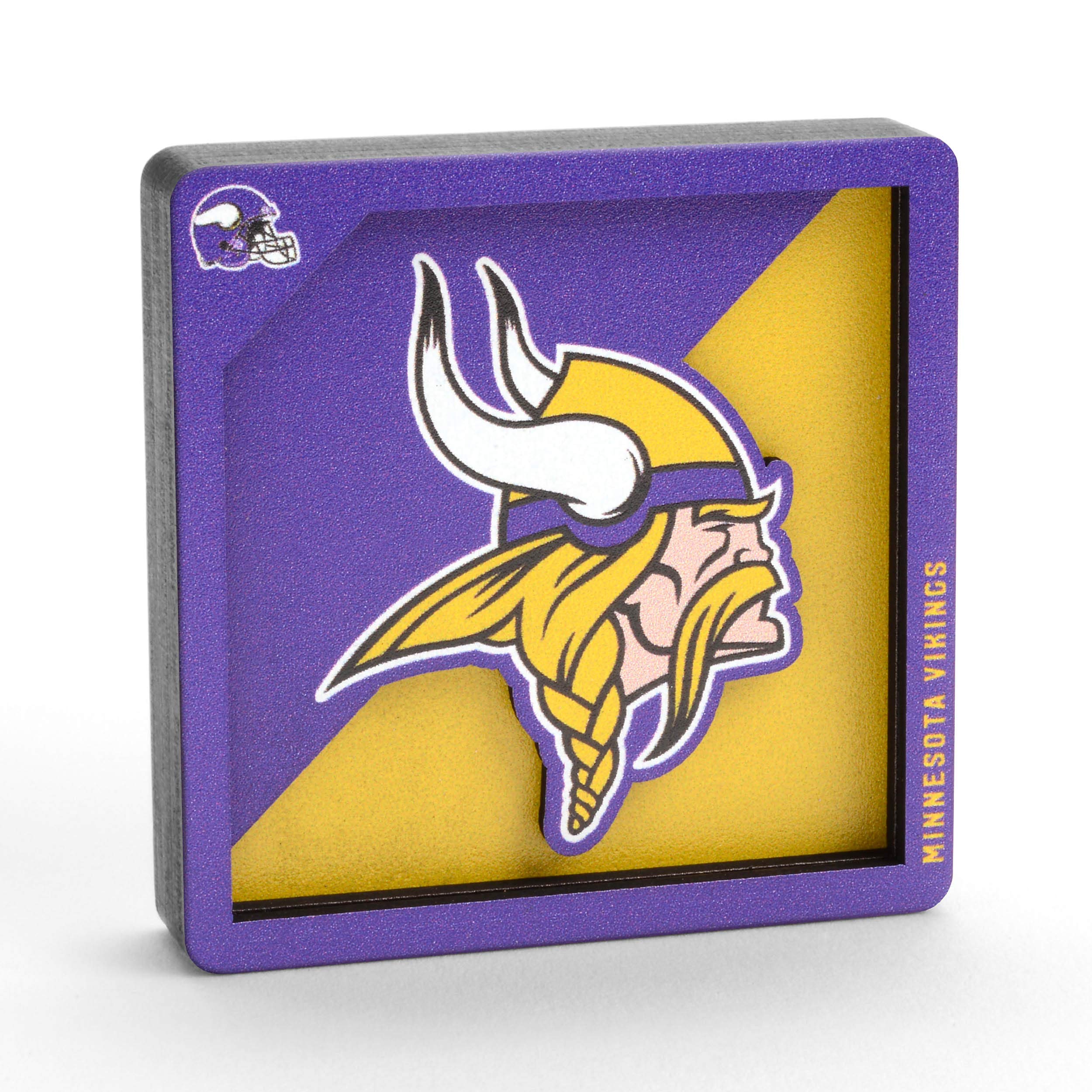YouTheFan NFL Minnesota Vikings 3D Logo Series Magnets