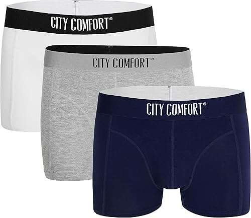 CityComfort Boxer Homme en Bambou Calecon Homme Lot 3 Boxers Homme en Fibre de B