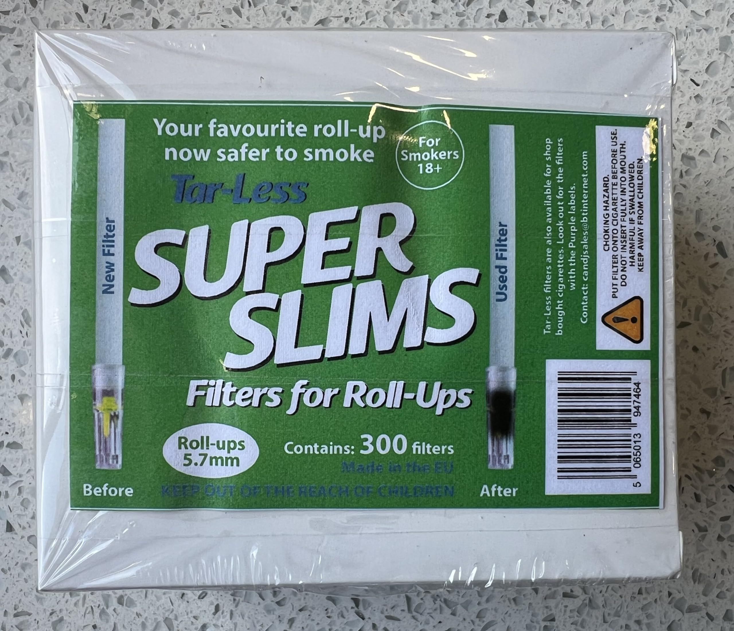 Tar-Less Super Slim Filters 5.7mm for ROLL UP Cigarettes