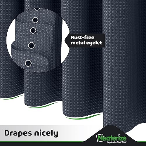 Vista 11 de NEATERIZE Cortina de ducha verde salvia, cortinas de ducha estilo hotel verde salvia para baño con diseño de gofre, 72 x 84 pulgadas, cortina