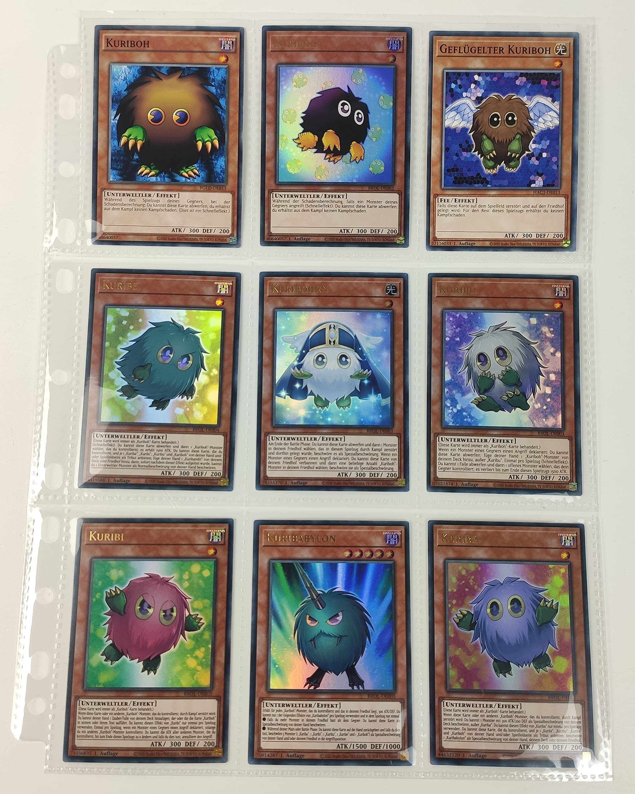 Arkero-G Yu-Gi-Oh! Kuriboh Collection 9 Different Kuribu Cards -  German/Freshness Booster 1 Small Page with 9 Pockets : Amazon.com.be: Toys