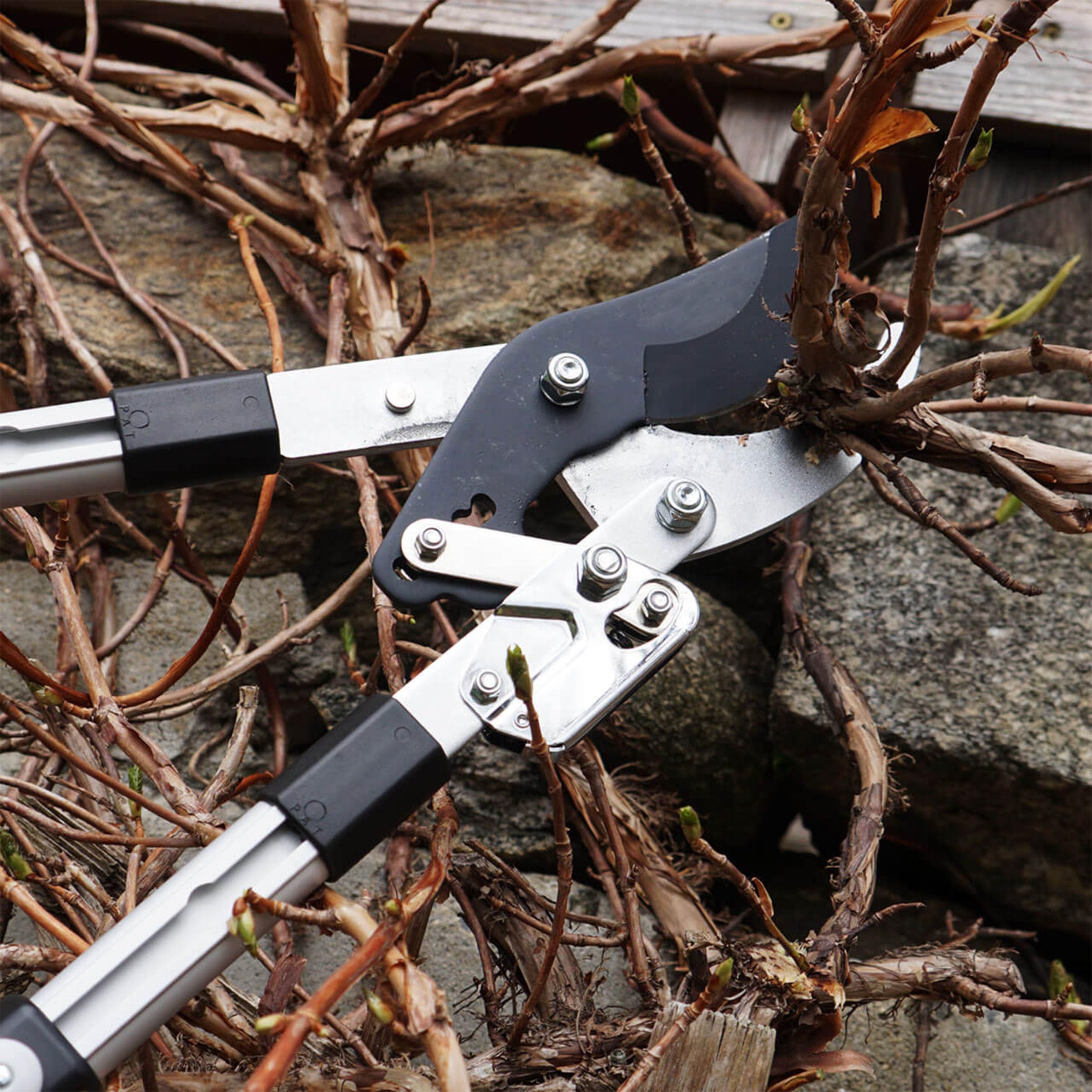 Kings County Tools Élagueur à enclume à double cliquet | Coupe du bois sec | Poignées extensibles de 66 cm à 101,6 cm de long | Coupez les branches d'arbre mortes | 6 arrêts de position verrouillés |
