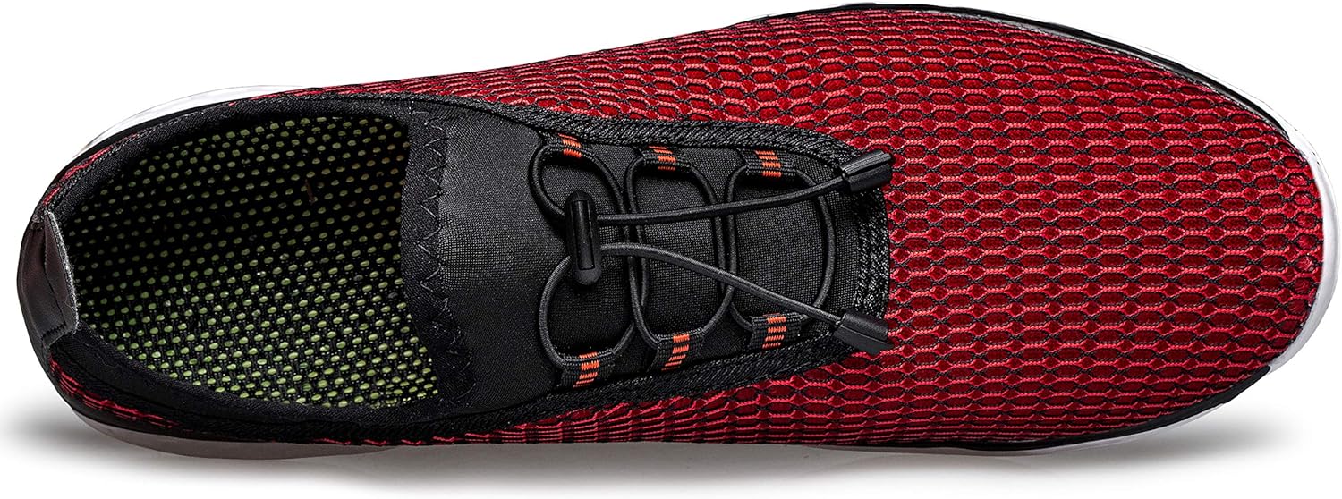 DOUSSPRT Women's Water Shoes Quick Drying Sports Aqua Shoes Red Size 11