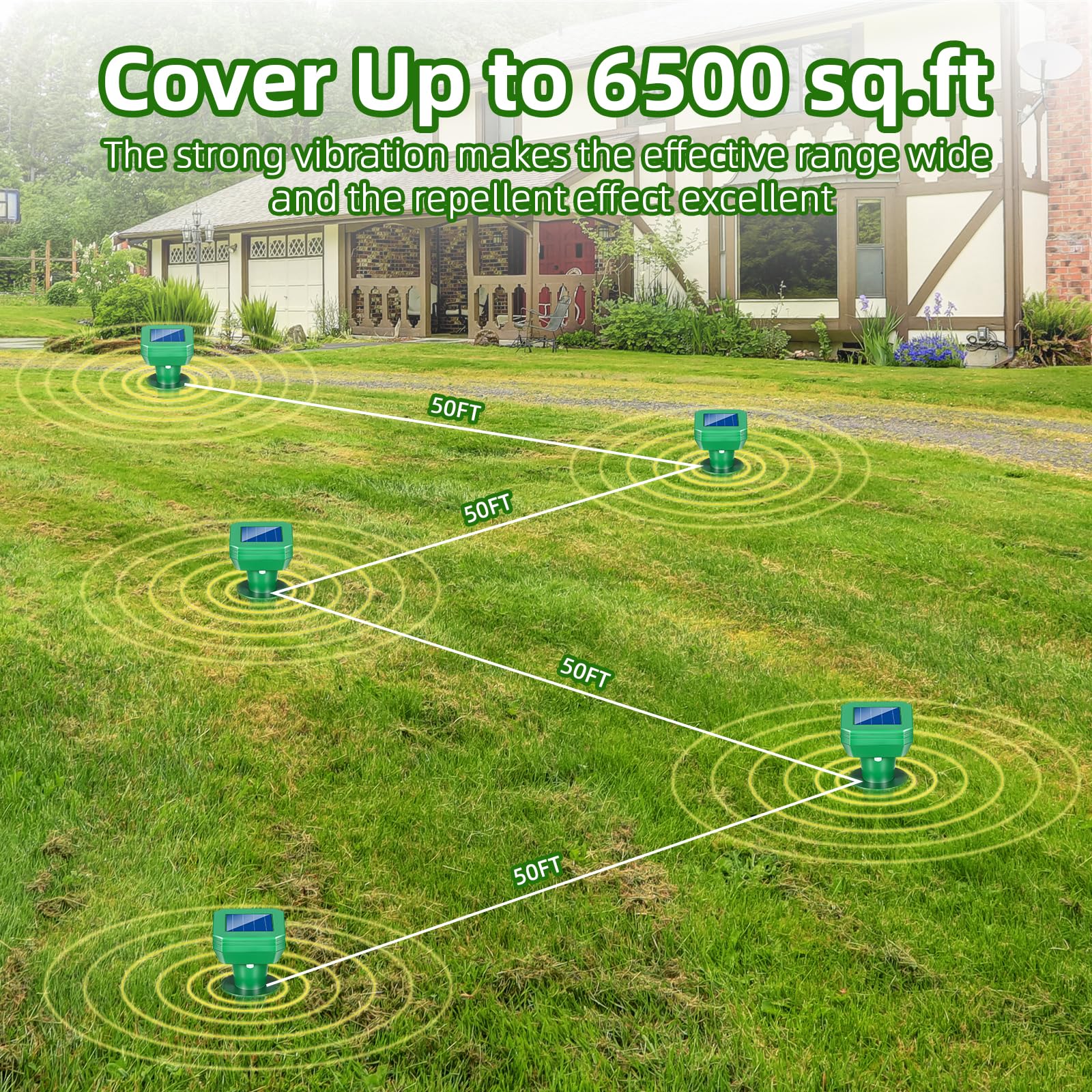 4 Pack Maulwurfschreck Solarbetriebene Schraube Ultraschall Gopher Abschreckung Pfahl für Rasen im Freien, Ultraschall Wühlmausschreck Outdoor für Streifenhörnchen, Murmeltiere, Nagerabwehr für Hof