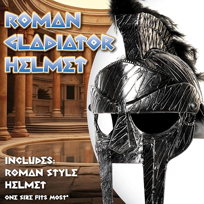 Casco Romano Gladiador Hombre con Pluma Negra - Underwraps miniatura 2