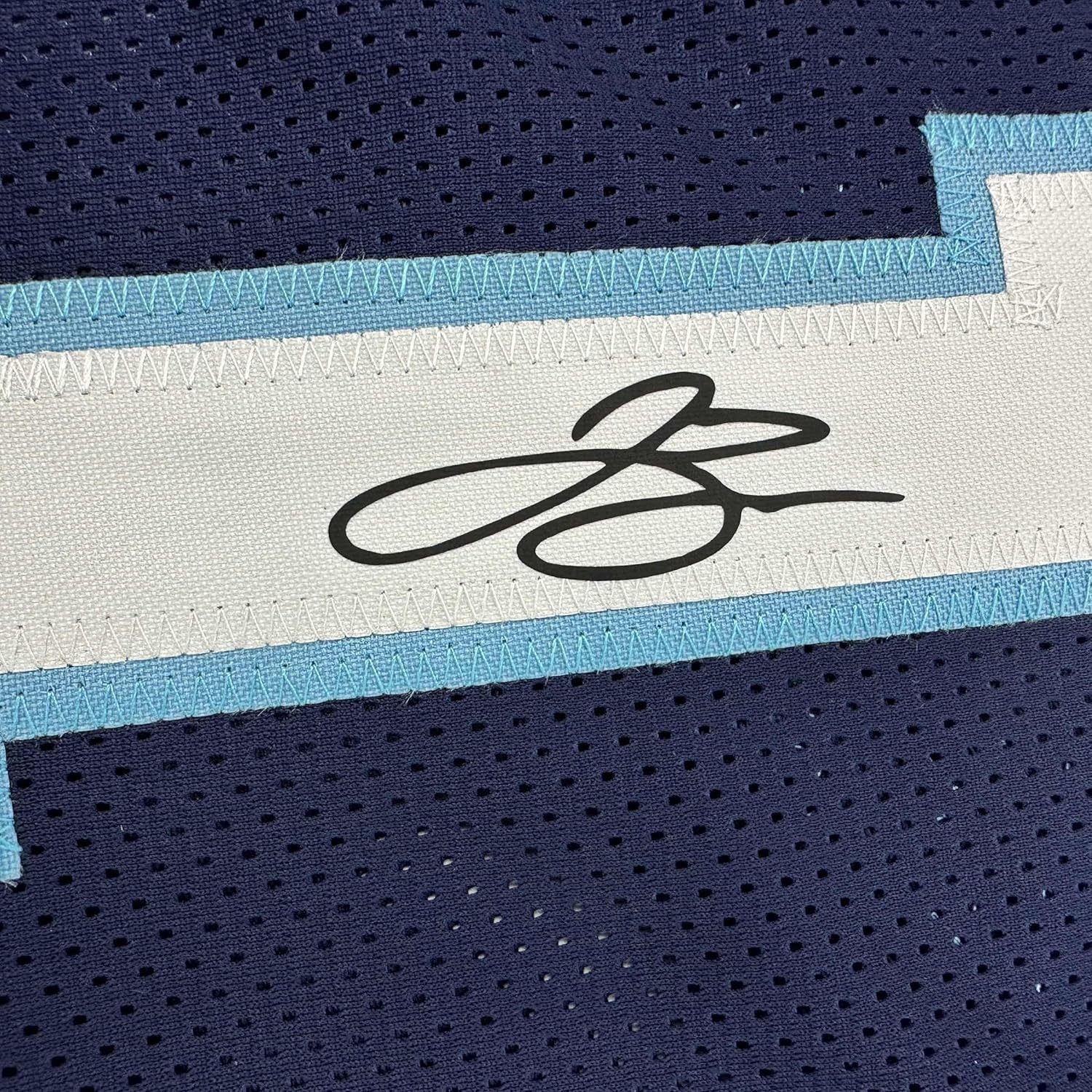 Facsimile Autographed Jalen Brunson Villanova Blue Reprint Laser Auto College Basketball Jersey Size Men's XL - Image 2