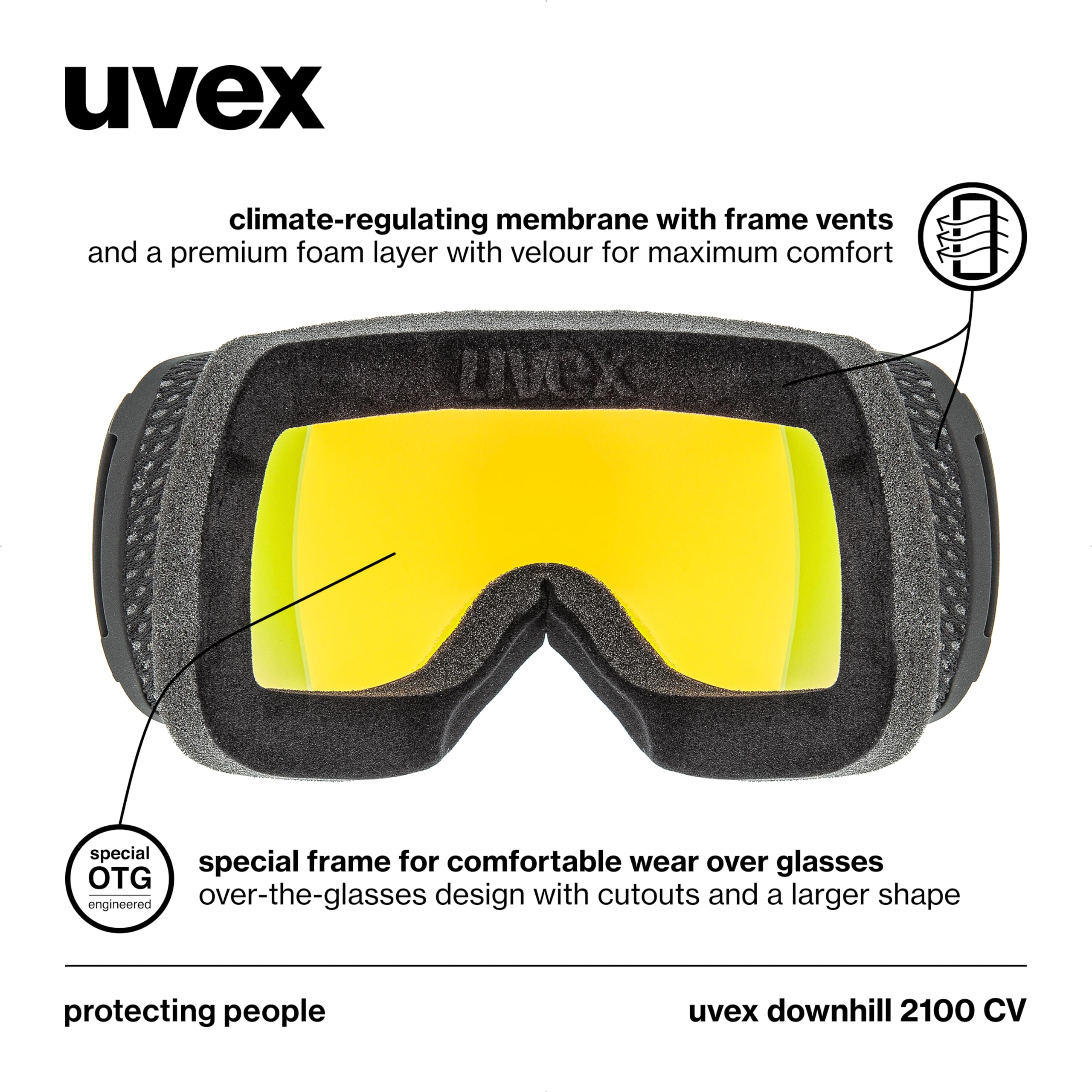 Uvex Uvex Downhill 2100 CV maschera da sci Unisex - Adulto (Pacco da 1)