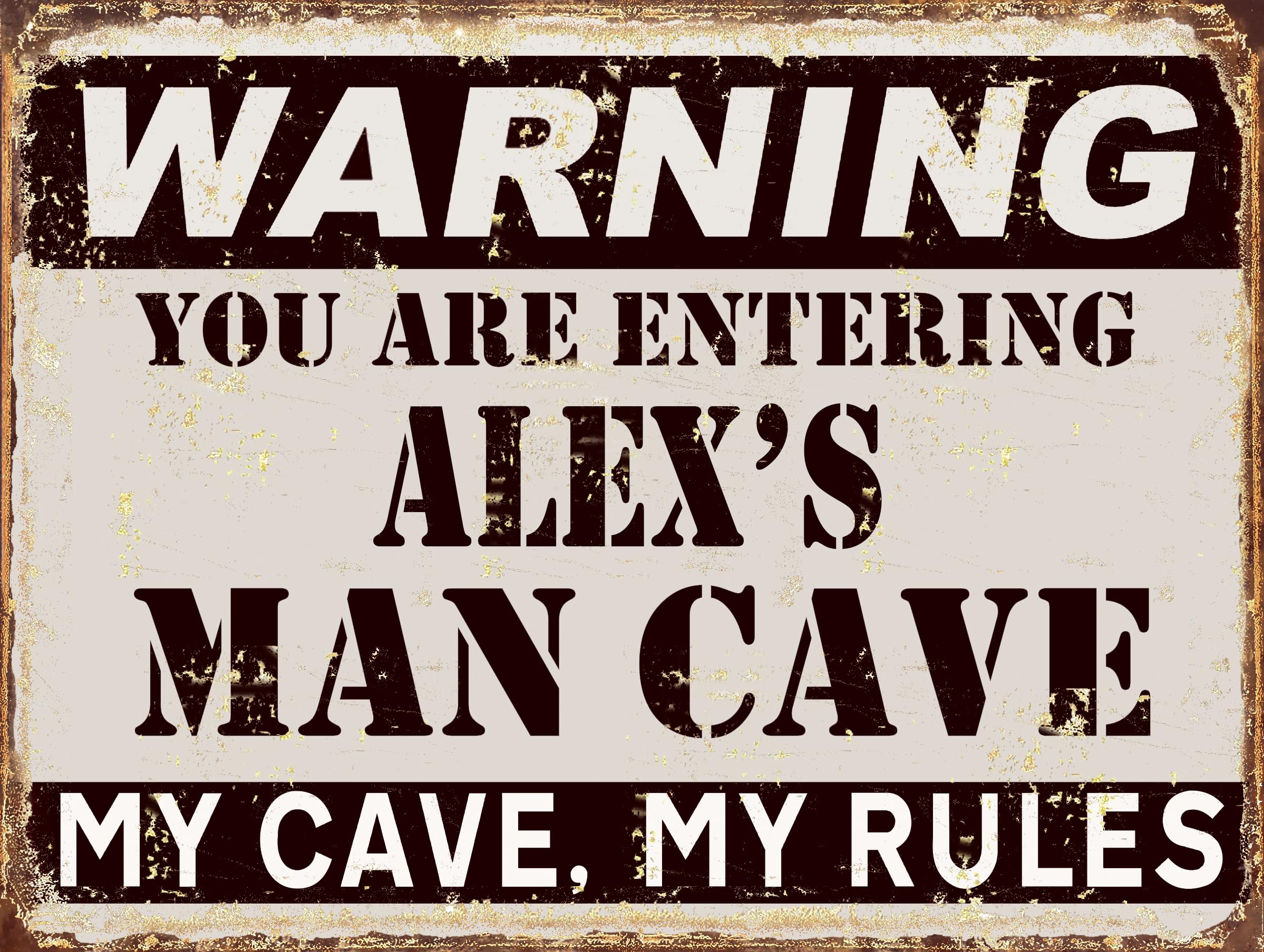 Shawprint Limited Alex's Man Cave Metal Retro Sign (Alex's)