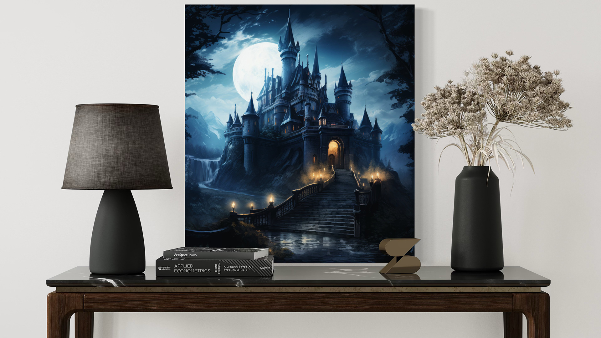 Amazon.com: Gothic Castle in Moonlight Art Poster Print, Haunted