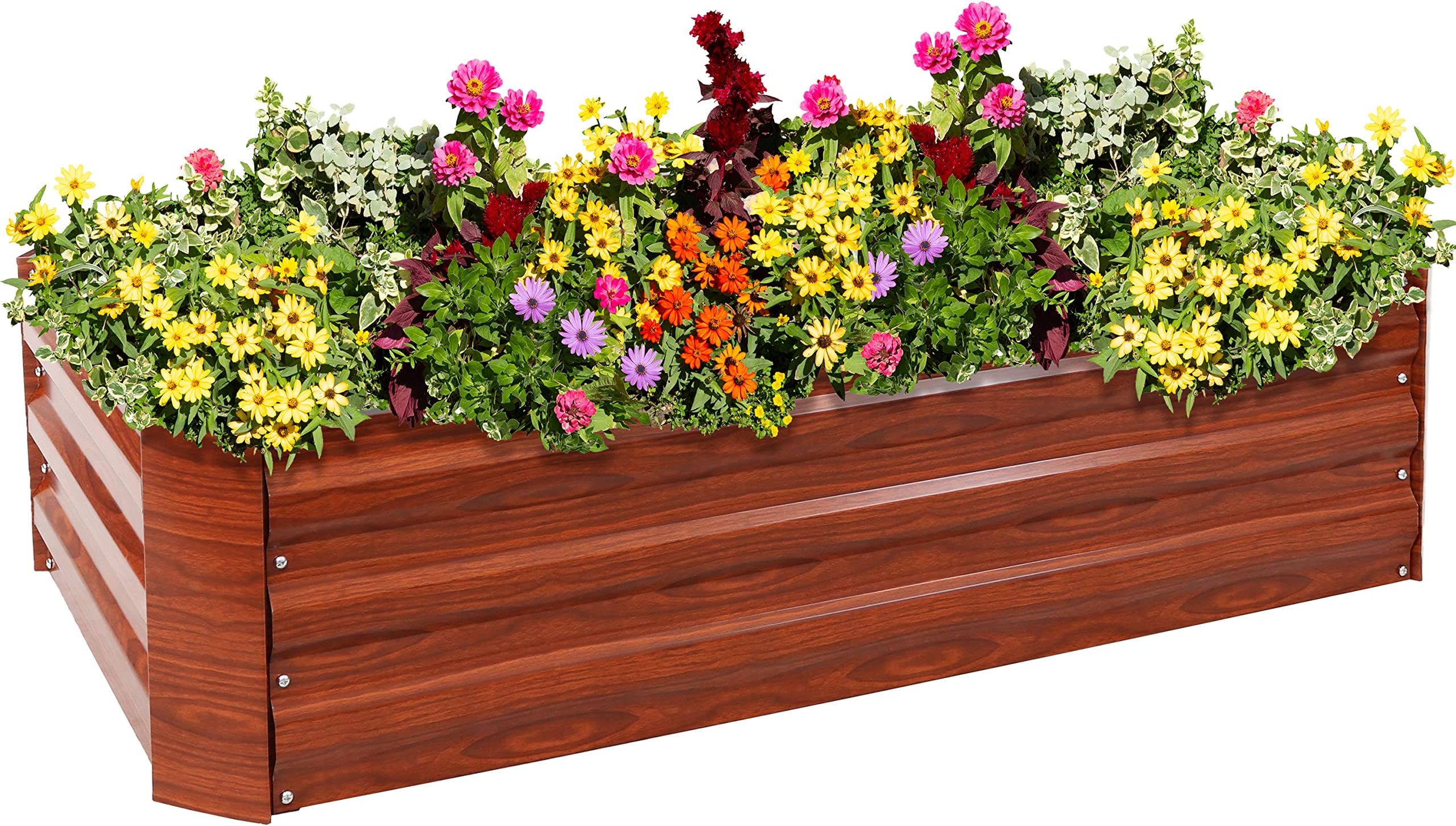 Amazon.com: Sunnydaze 48-Inch Galvanized Steel Raised Garden Beds ...