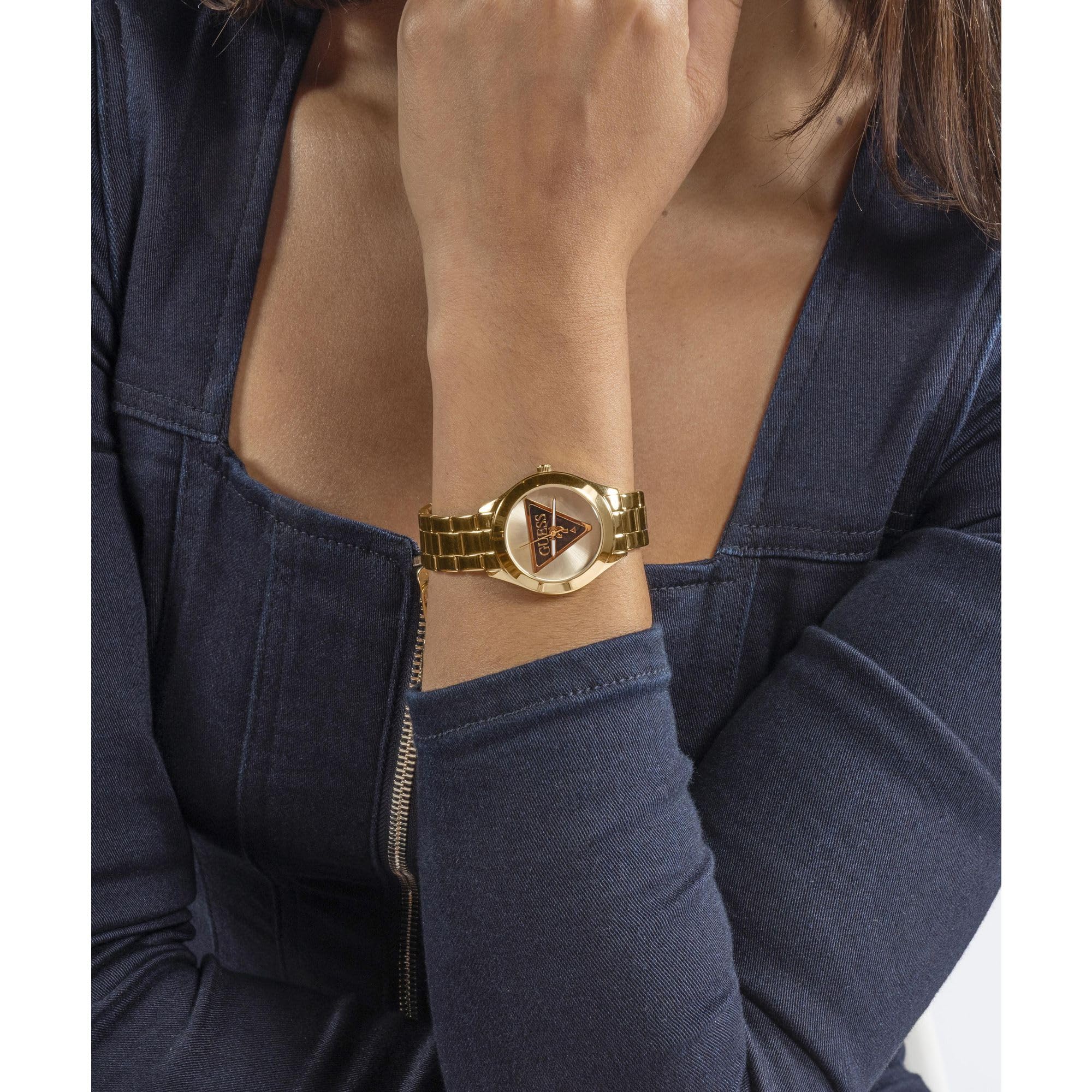 Guess Tri Plaque Reloj de Acero Inoxidable para Mujer