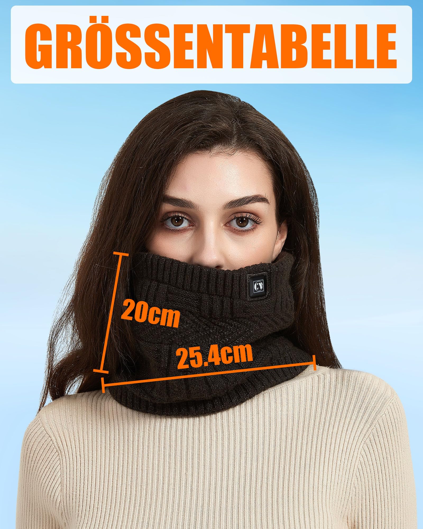 CYCYHEAT Beheizter Nackenwärmer Elektrisch Schal mit 4000mAh Powerbank 3 Heizstufen Heizschal für Damen und Herren, Ideal für Outdoor Jagd Angeln Camping Wandern